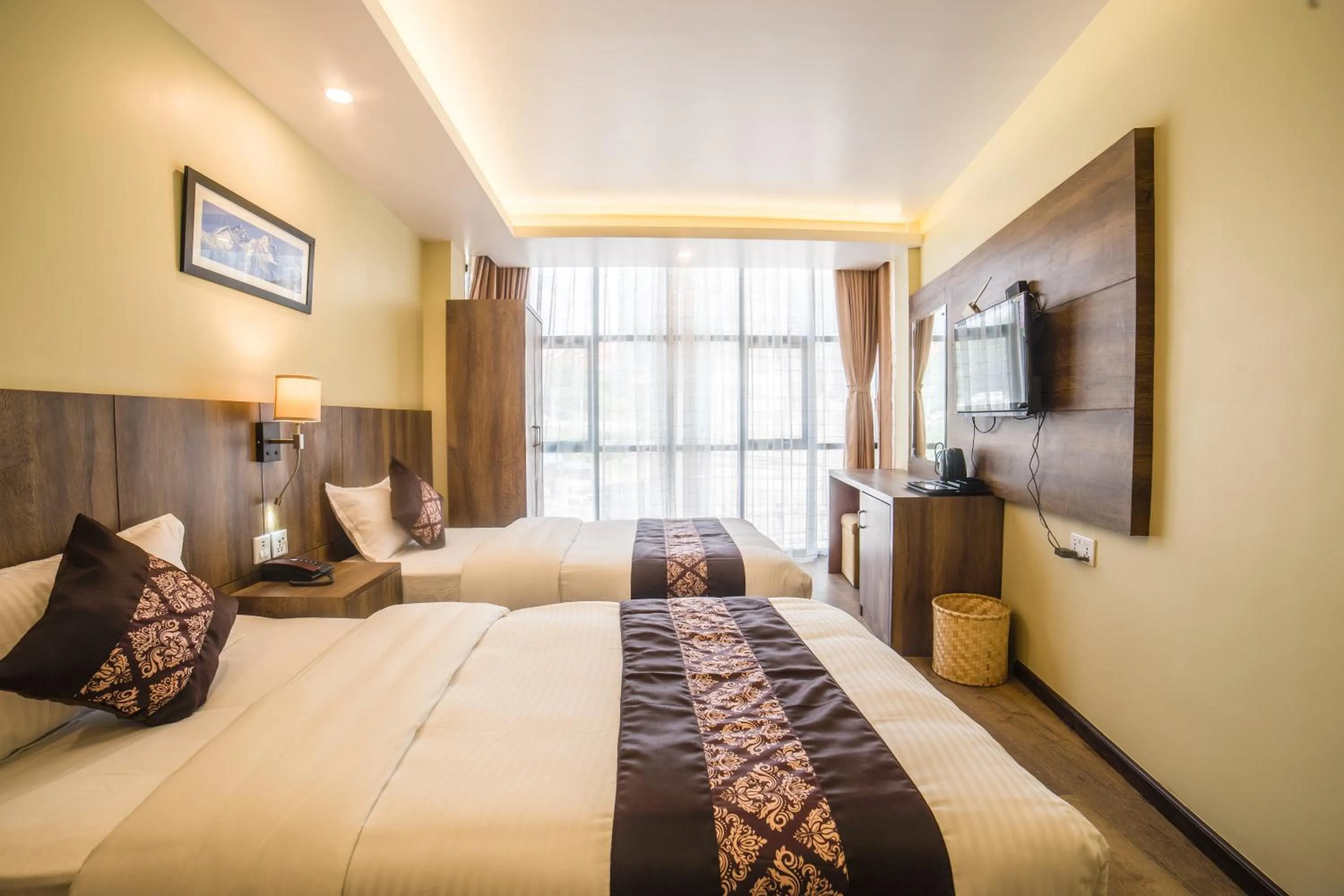 Photo of the whole room, Bed in Ganapati Airport Hotel