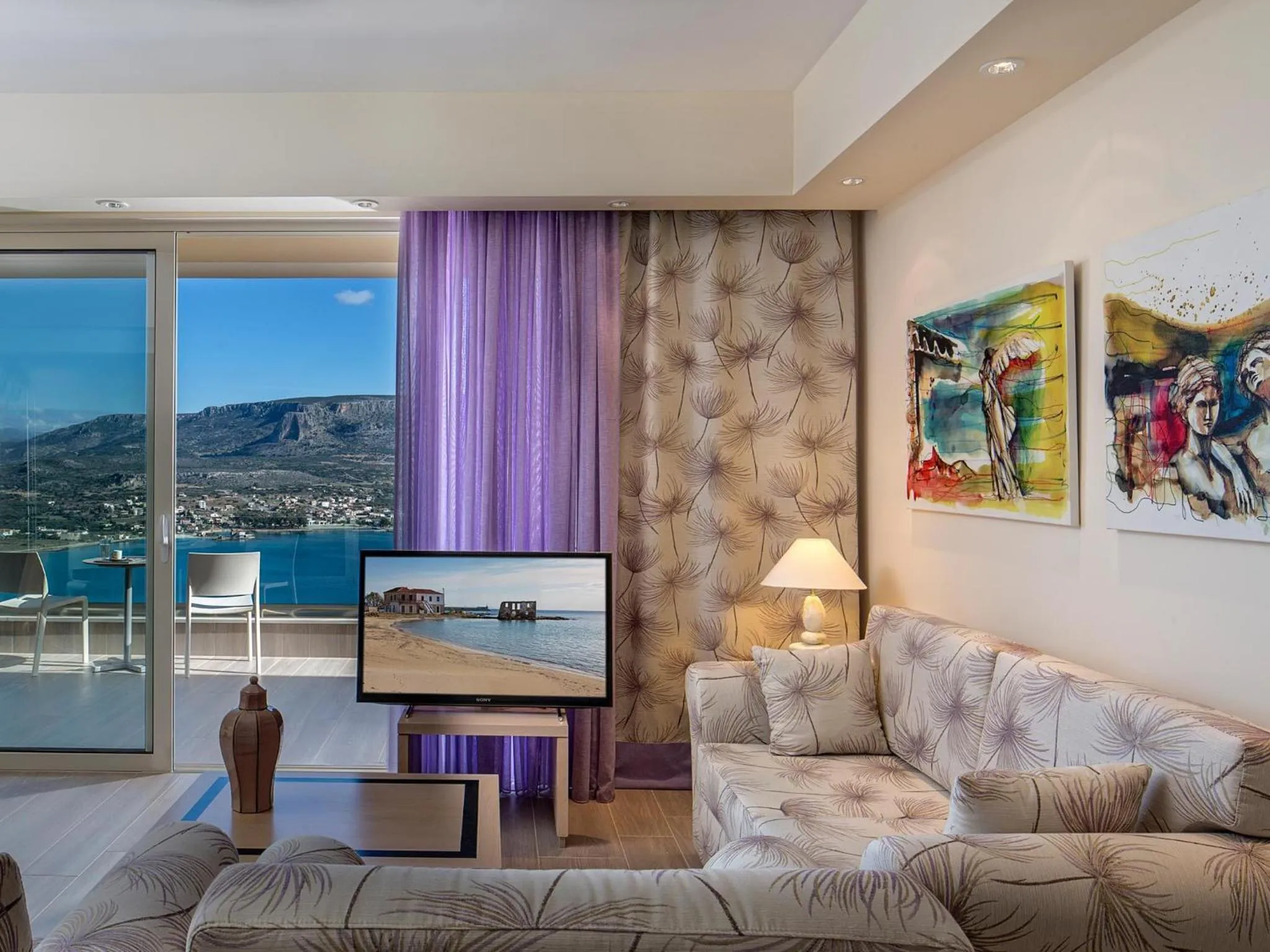 Living room in Princess Kyniska Suites