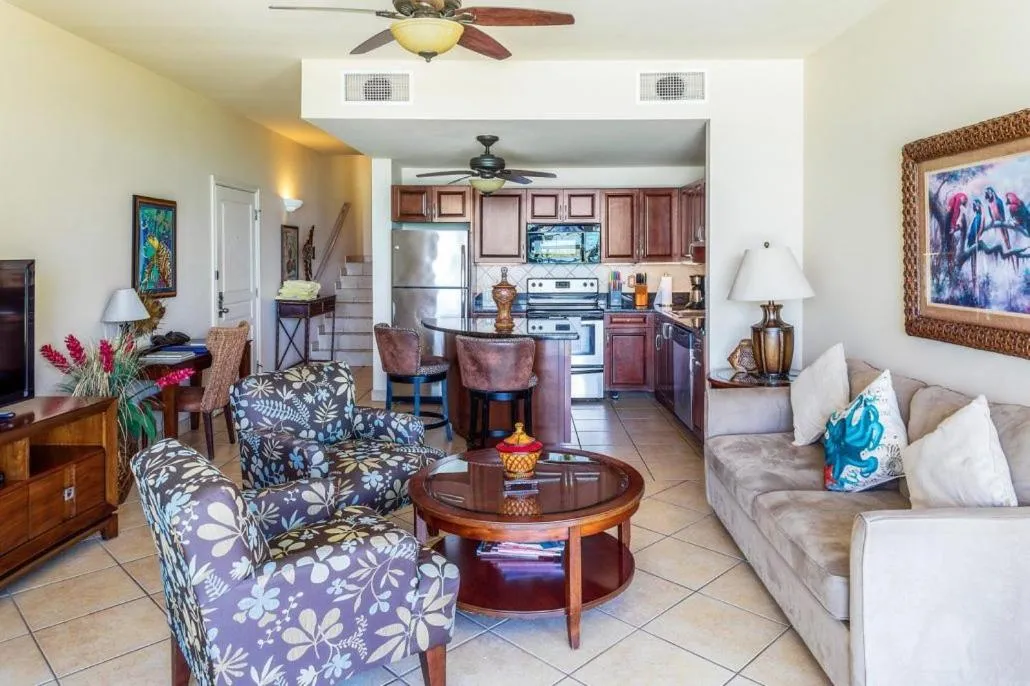 Living room in Coral Gardens on Grace Bay