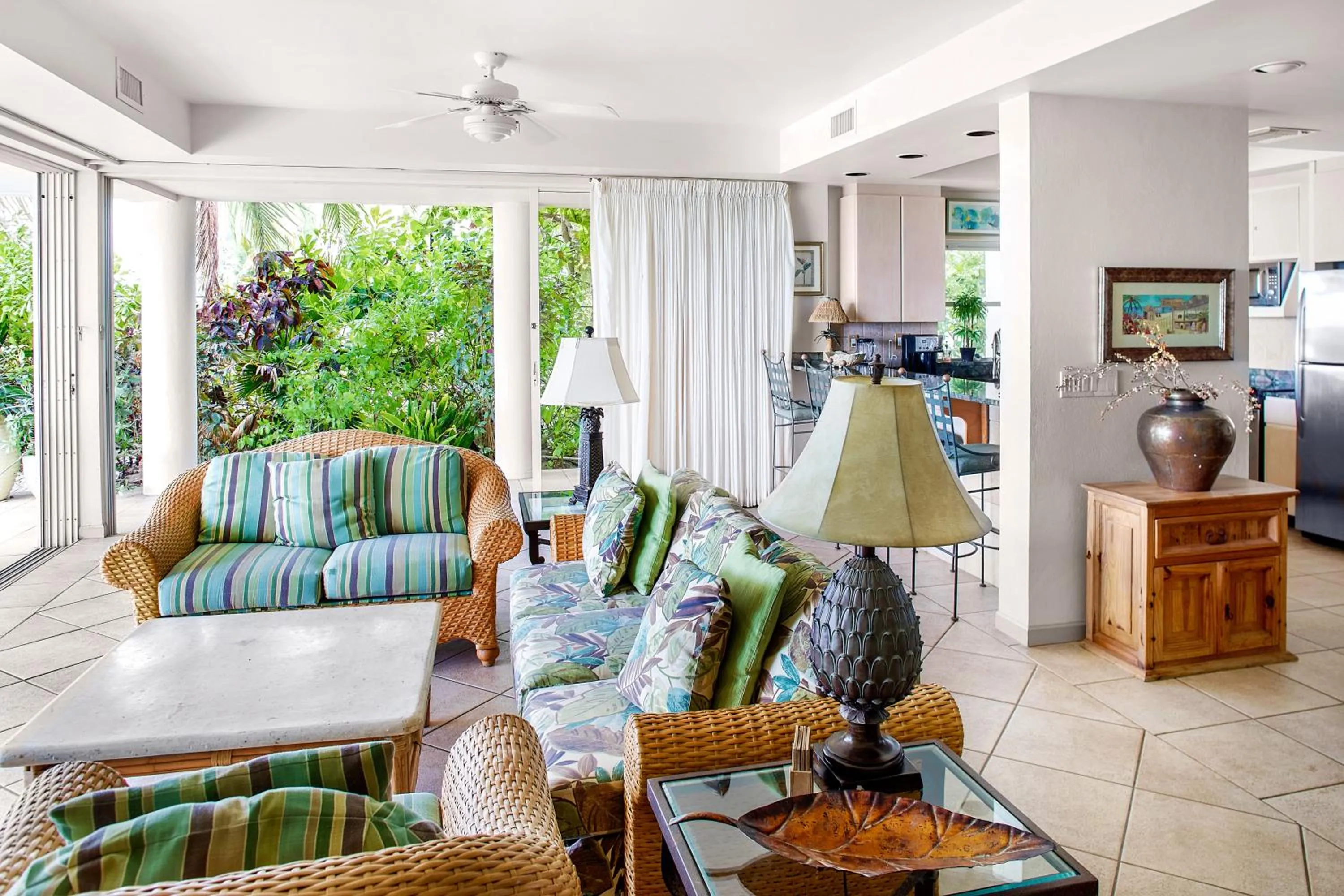 Living room in Coral Gardens on Grace Bay
