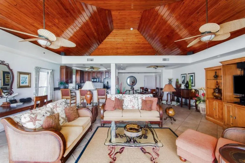 Living room in Coral Gardens on Grace Bay
