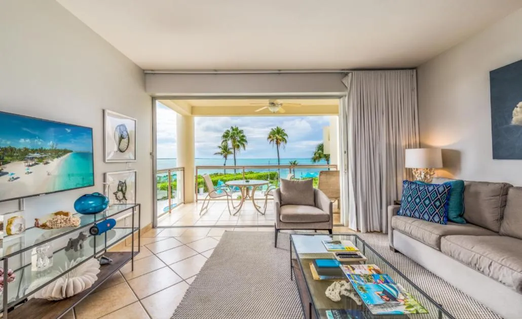 Living room in Coral Gardens on Grace Bay