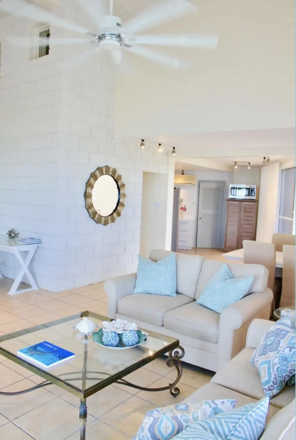 Living room in Coral Gardens on Grace Bay