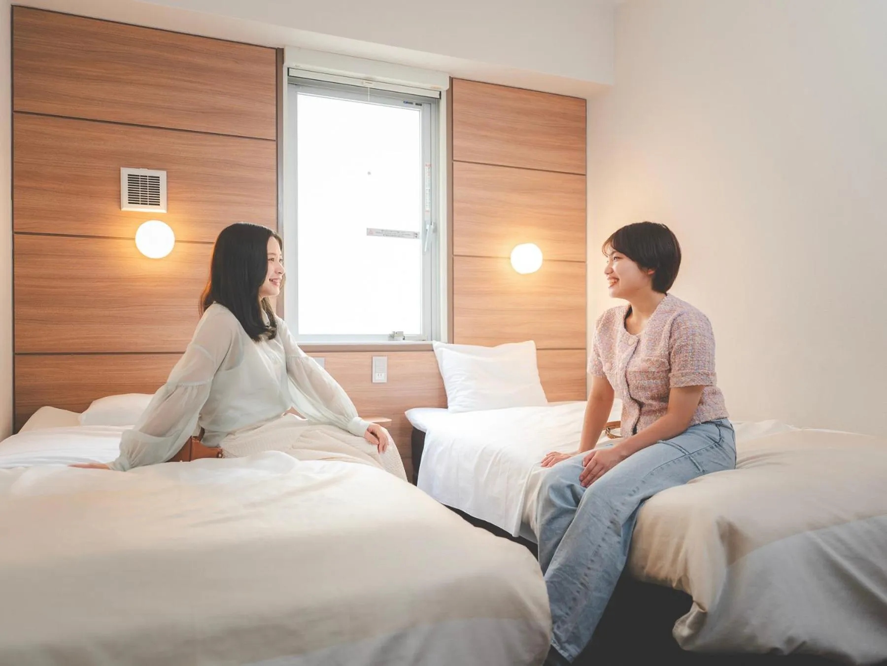 People, Bed in Super Hotel Premier Shimonoseki