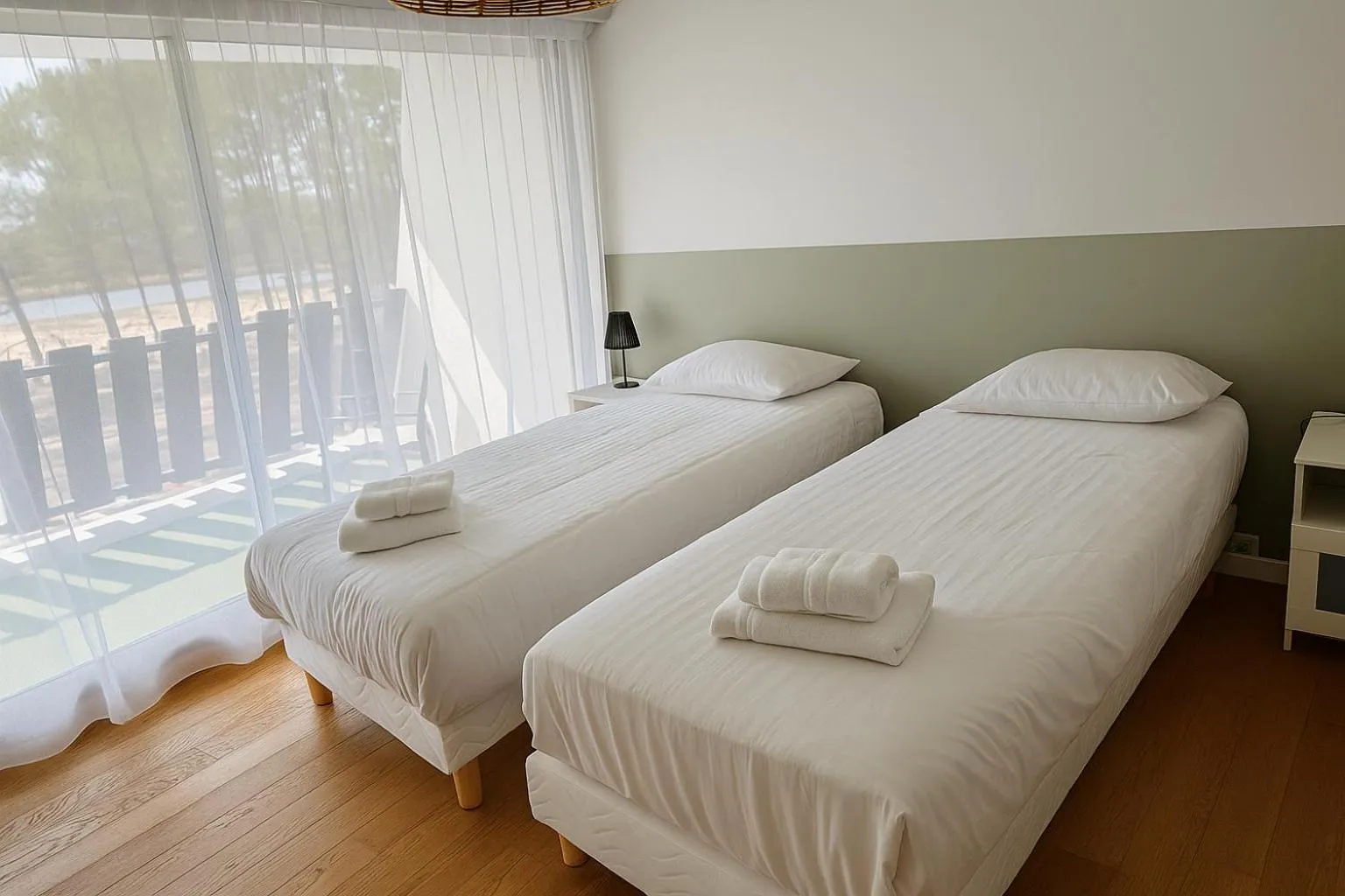 Bed in Hotel Logis Lacotel