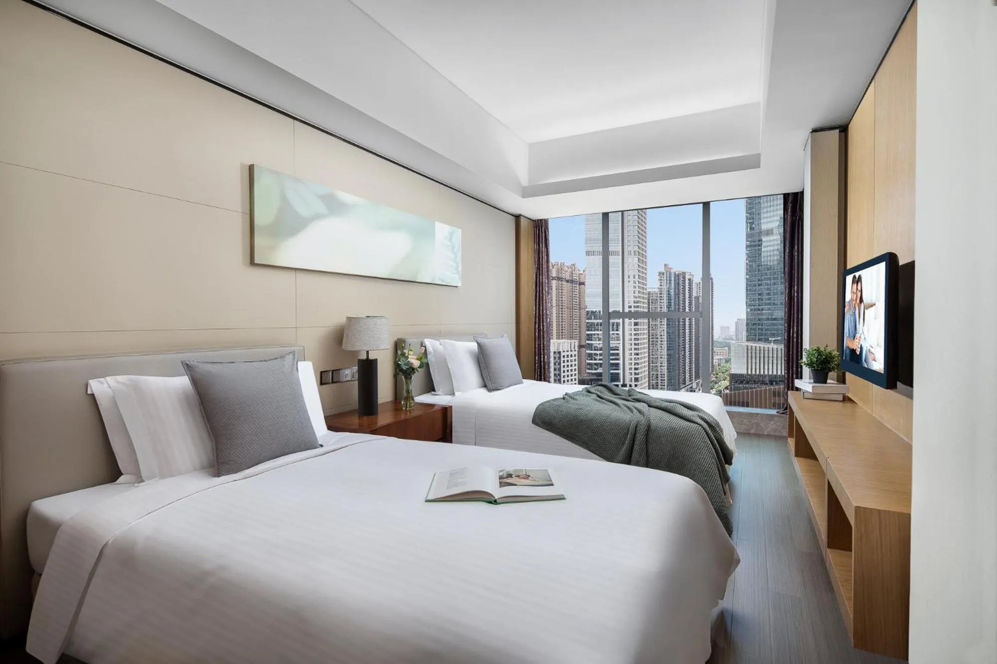 Bedroom, Bed in Ascott IFC Guangzhou - Free Shuttle Bus For Canton Fair