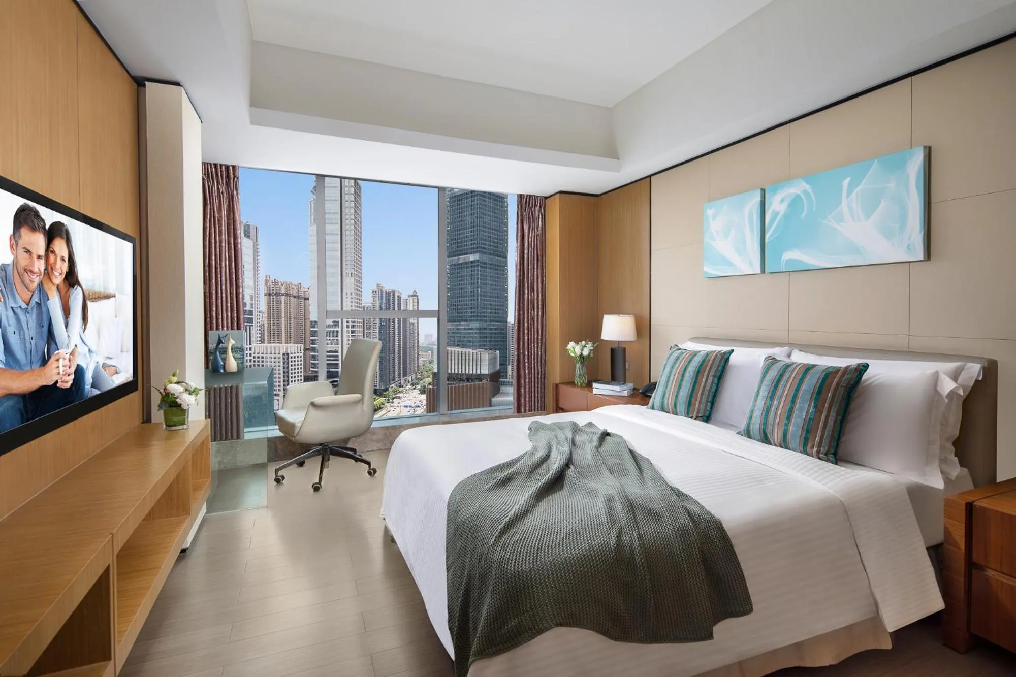 Bedroom, Bed in Ascott IFC Guangzhou - Free Shuttle Bus For Canton Fair