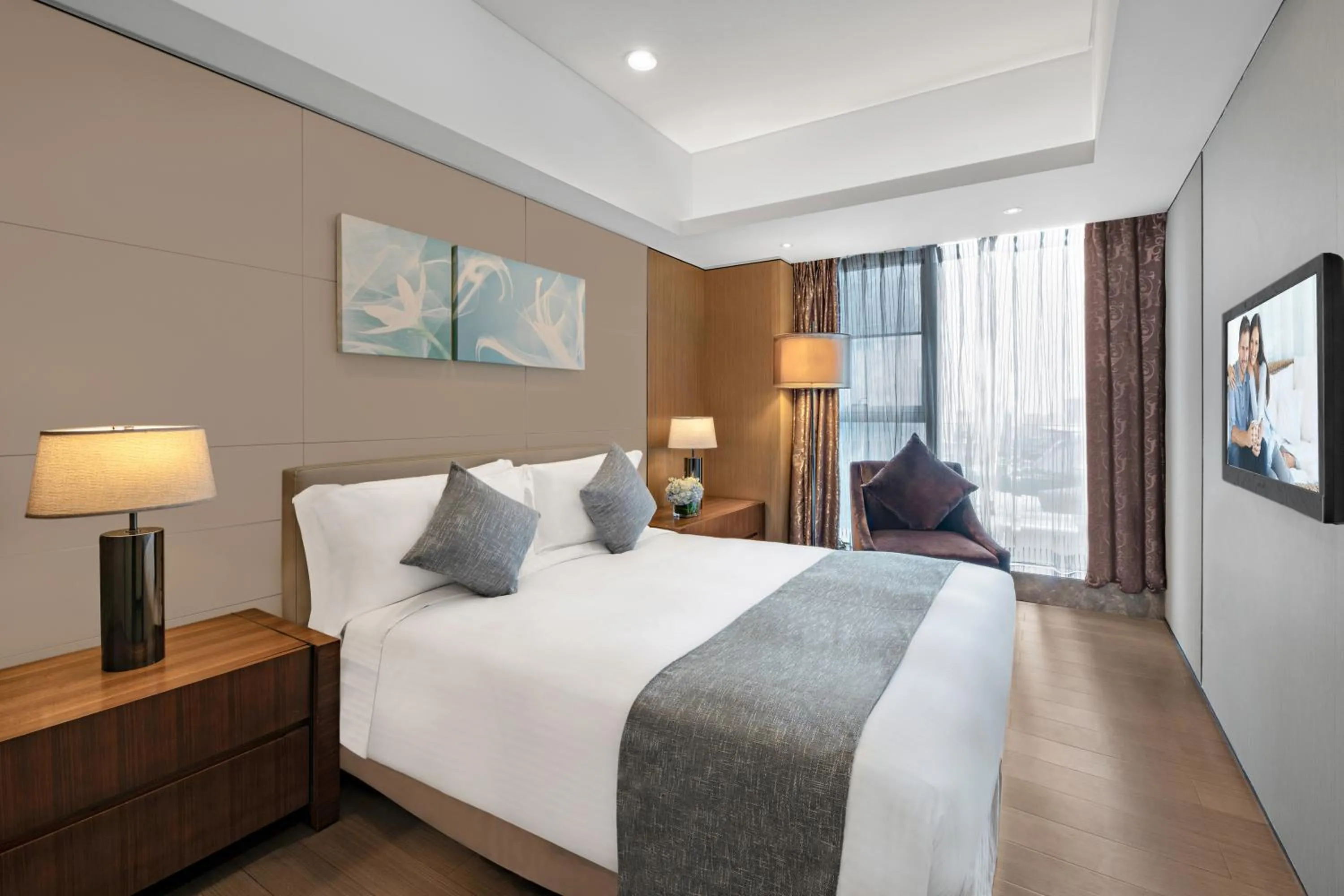 Bedroom, Bed in Ascott IFC Guangzhou - Free Shuttle Bus For Canton Fair