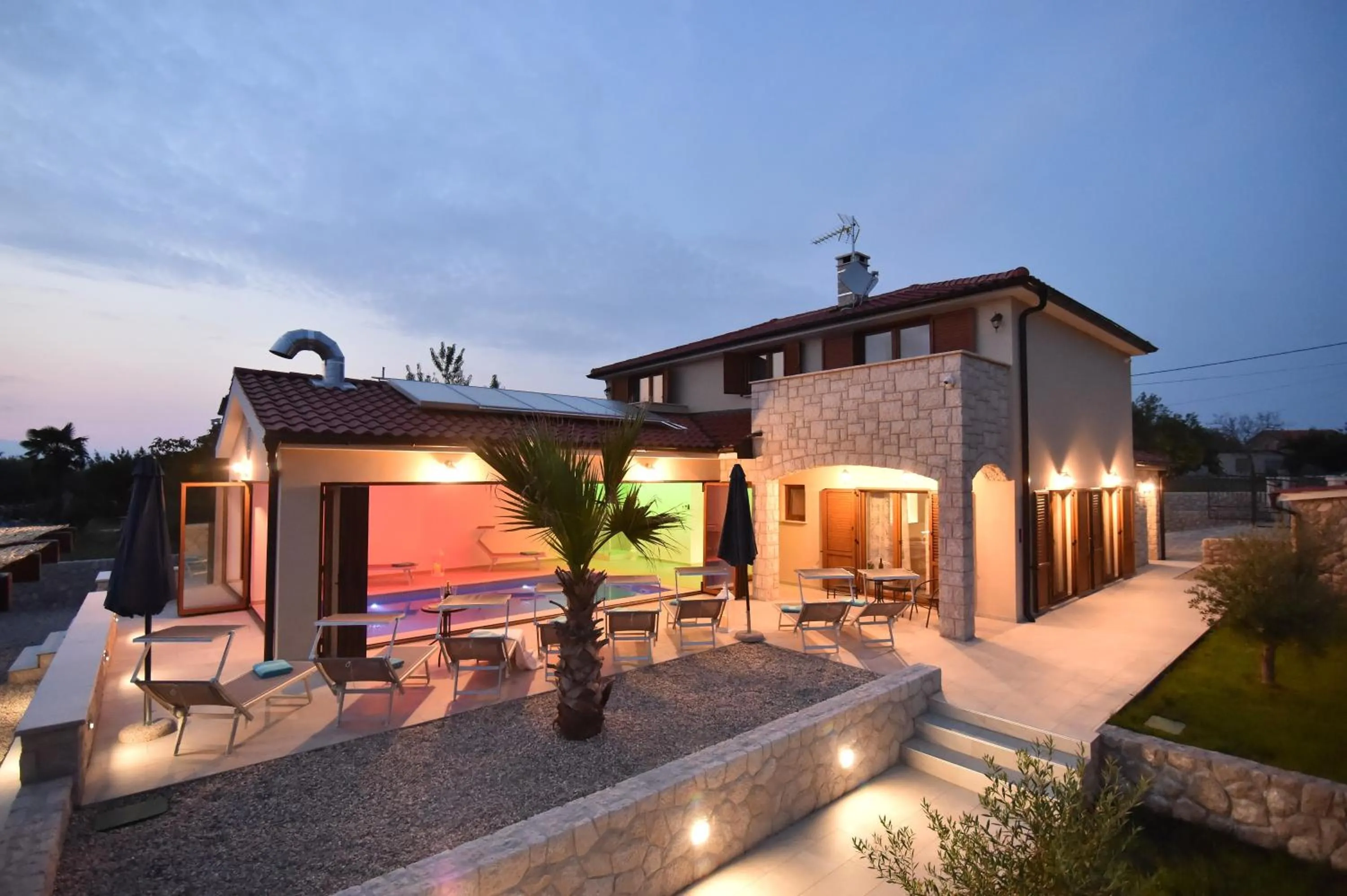Property building in Villa Muskatel KRK -with heated covered pool