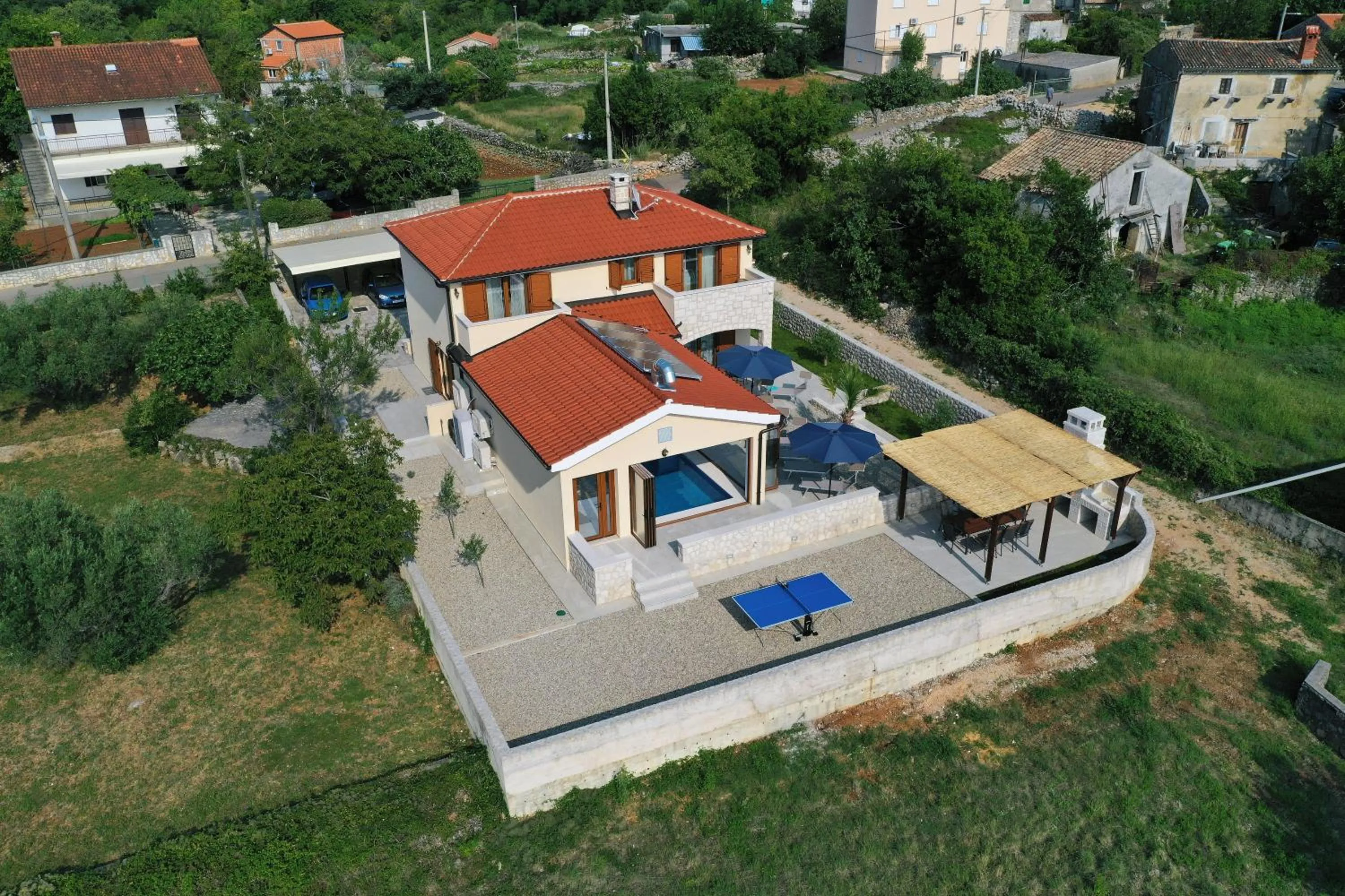 Property building in Villa Muskatel KRK -with heated covered pool