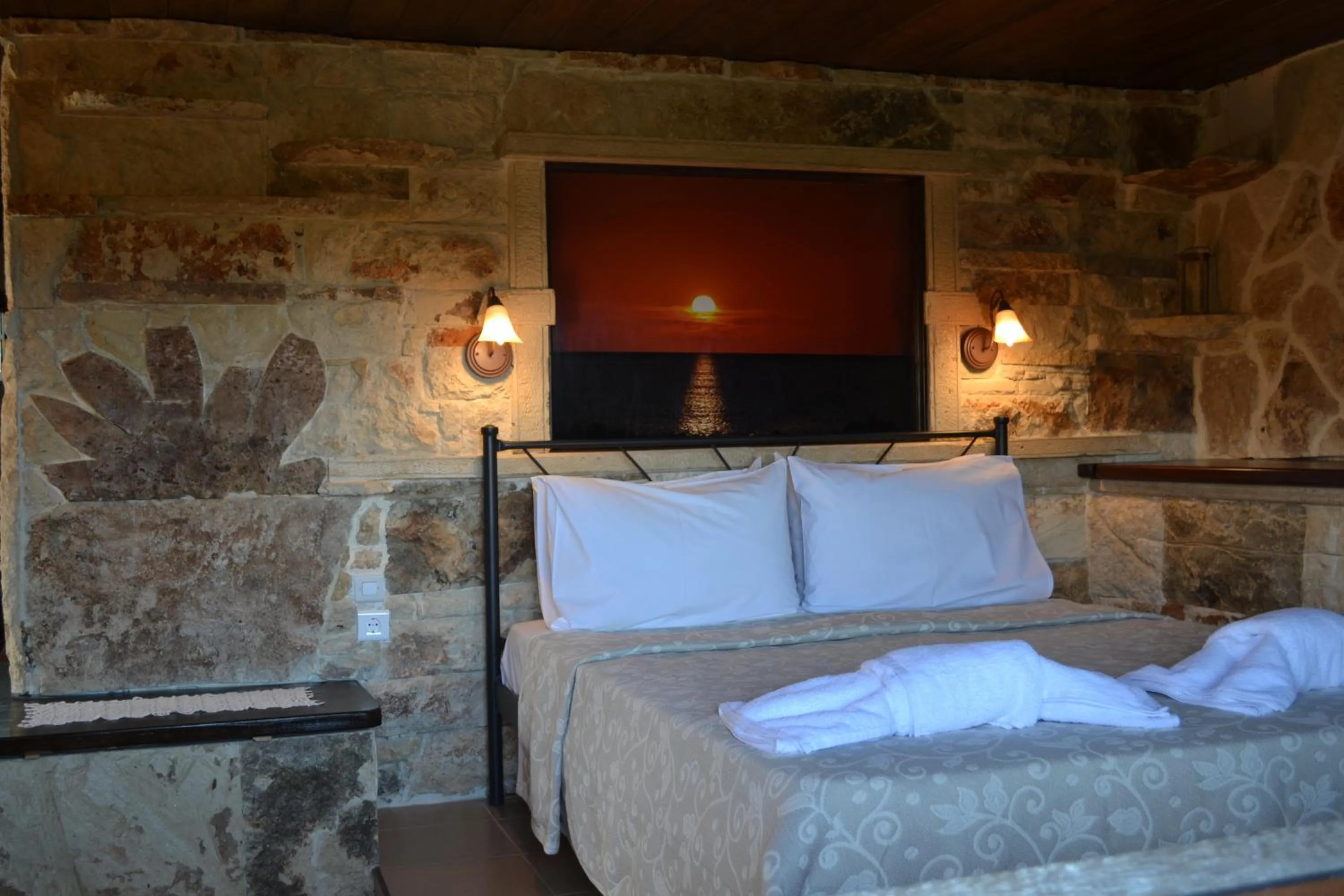 Bed in Katerina Apartments