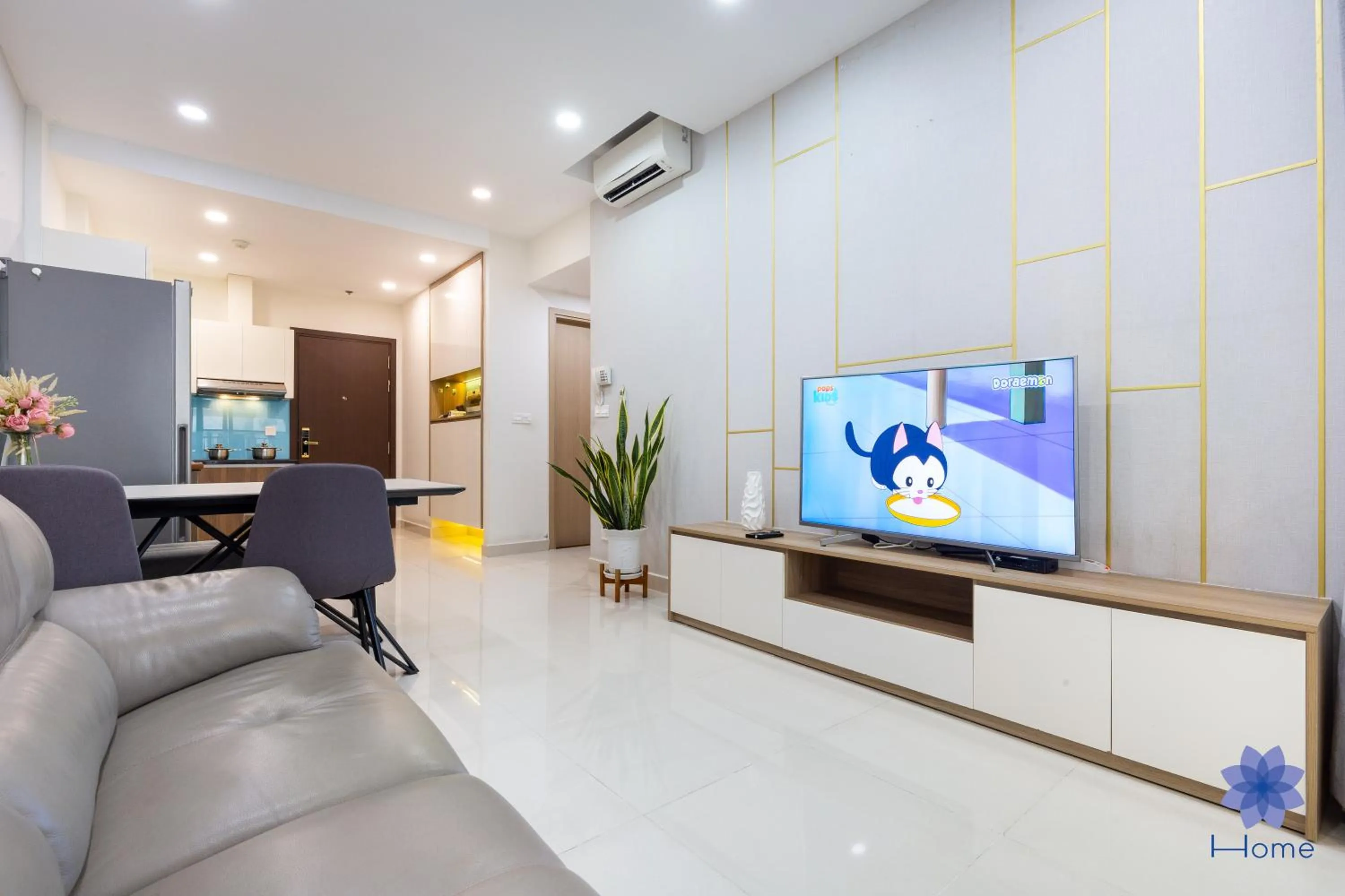 Living room in iHome Furnished Apartments with Free Gym & Pool, Airport Pick-Up Service