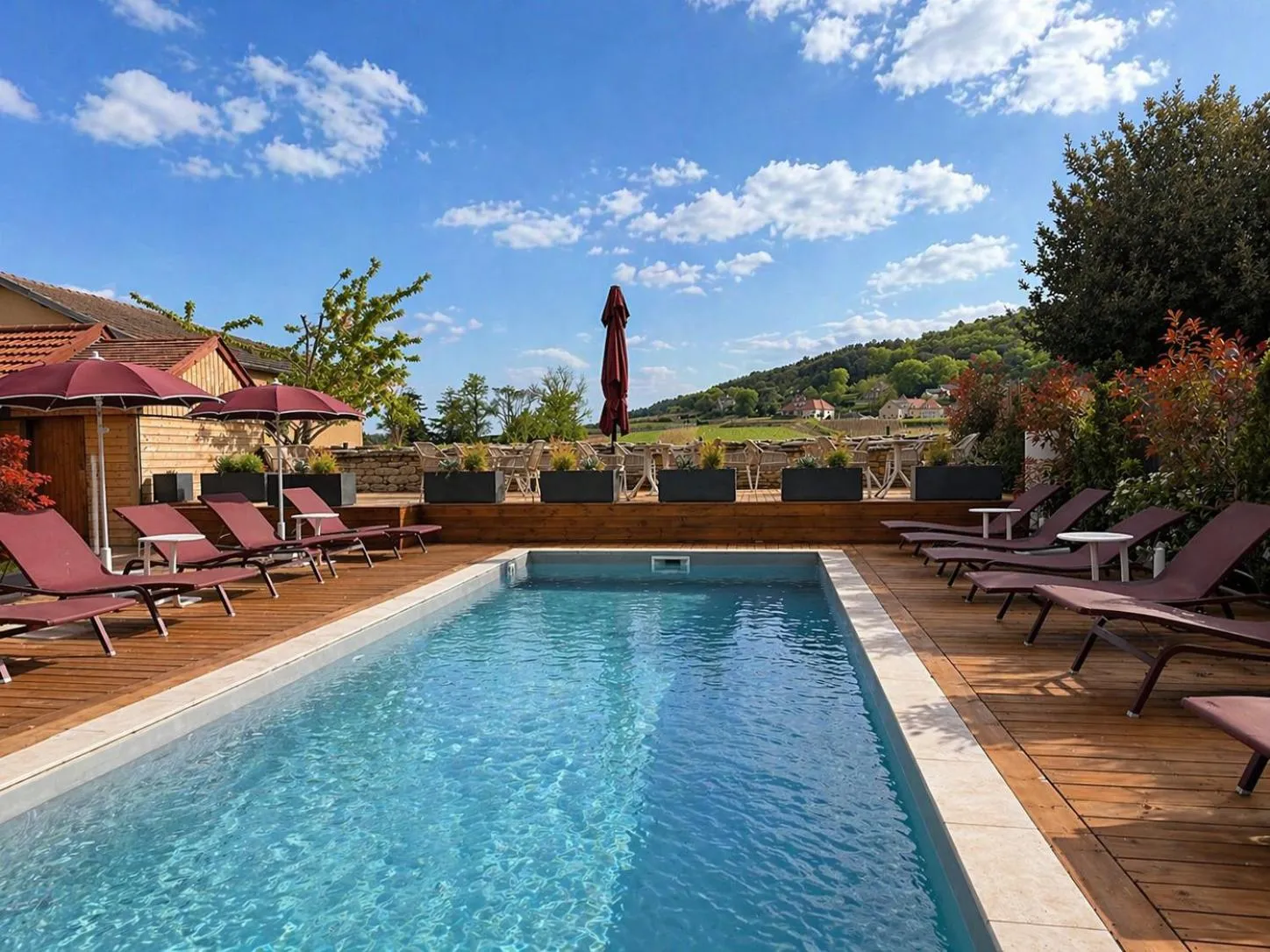 Swimming pool in Hôtel Les Deux Chèvres Gevrey-Chambertin