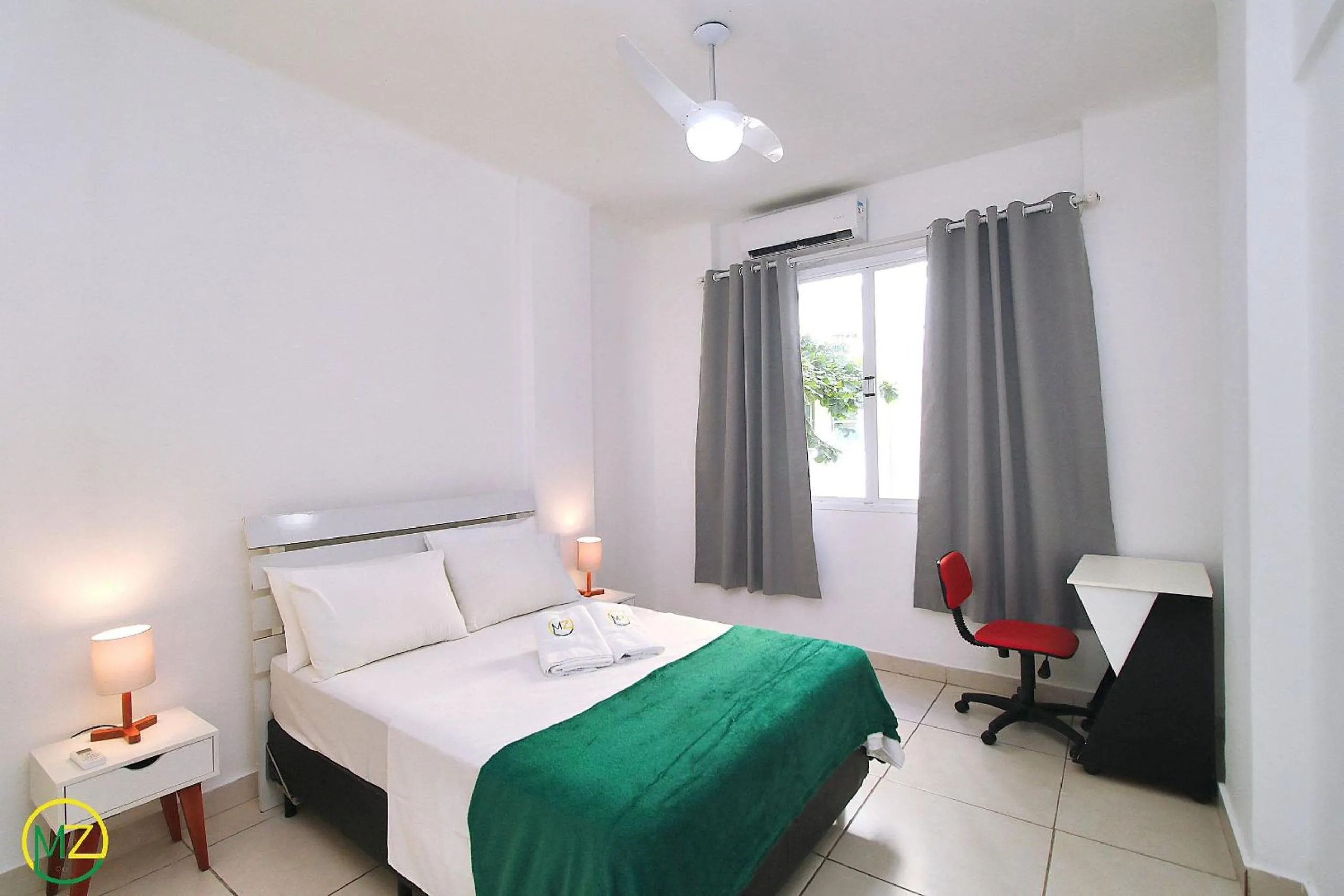 Bed in Ótimo 2 quartos na quadra da praia para 6 pessoas