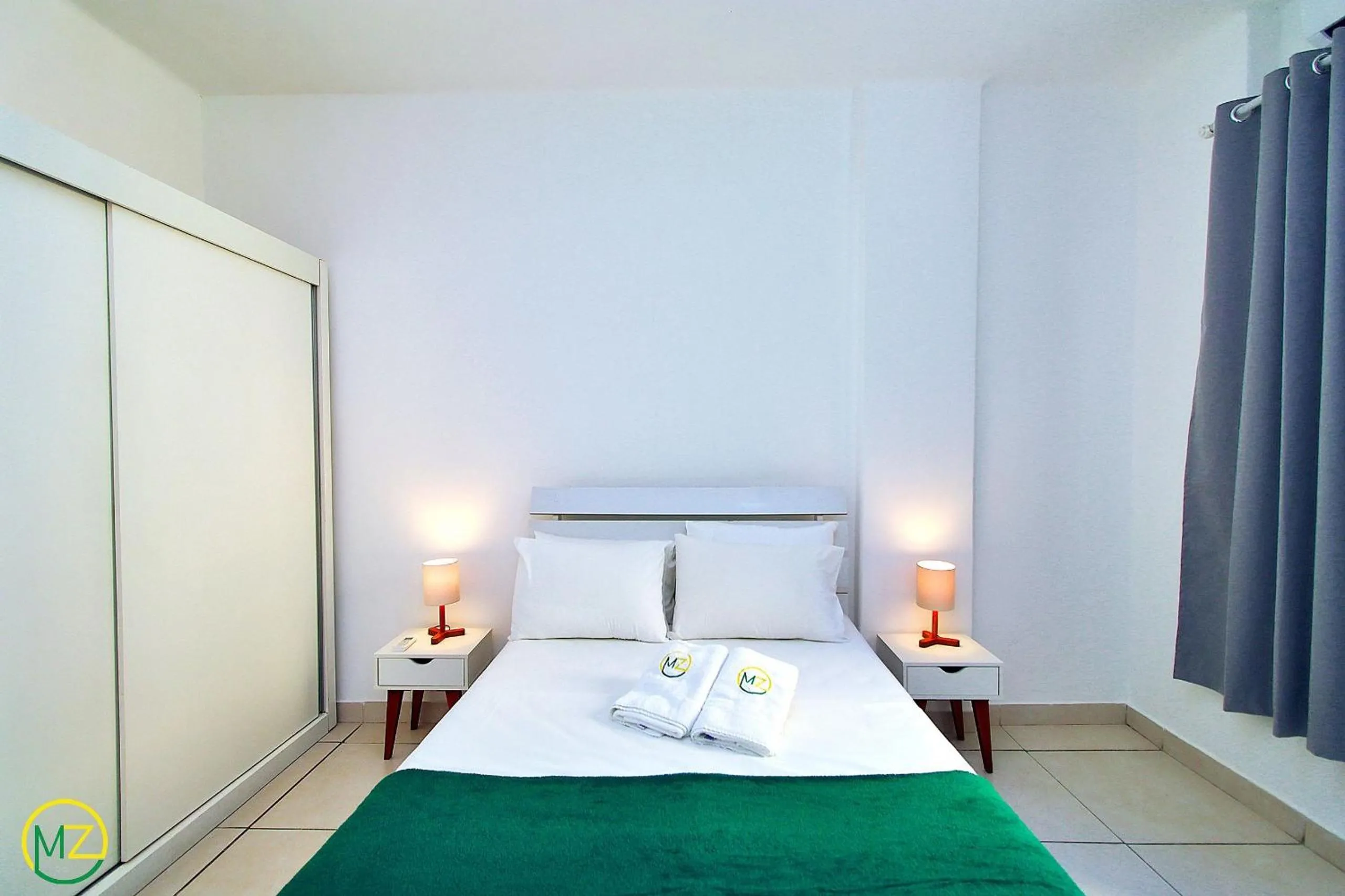 Bed in Ótimo 2 quartos na quadra da praia para 6 pessoas