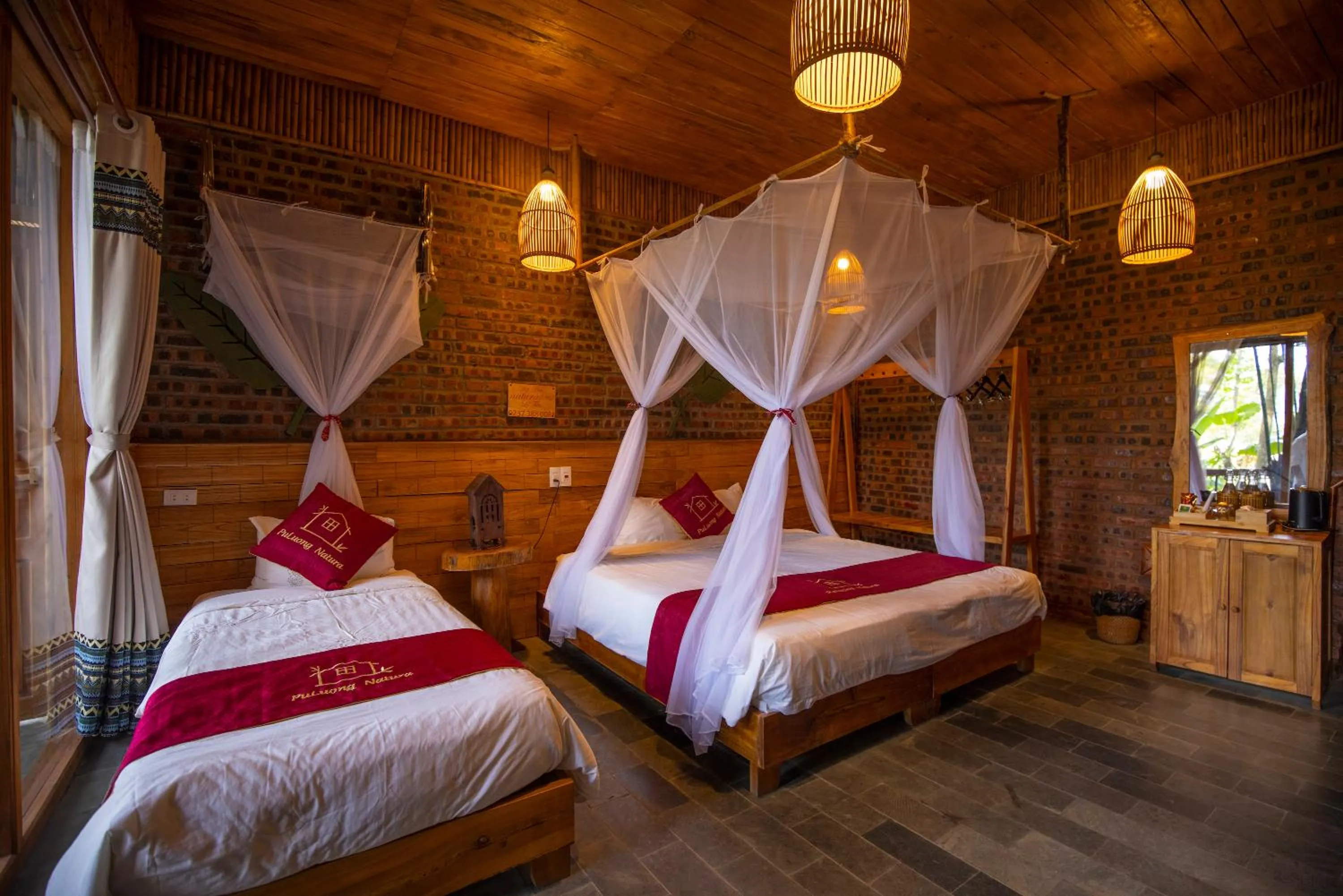 Bedroom, Bed in Pu Luong Natura