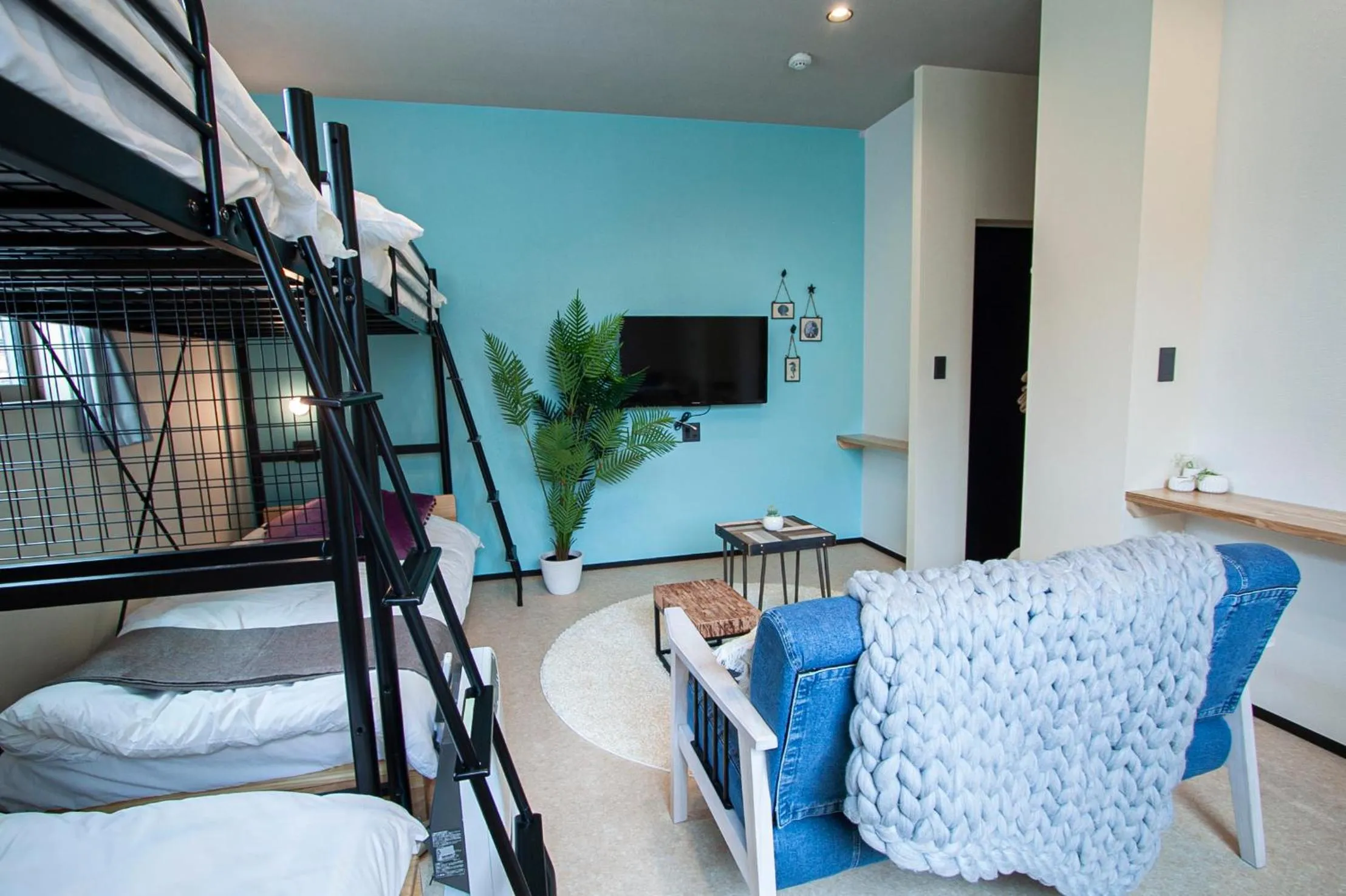 Photo of the whole room, Bed in UCHI Living stay NAKAJIMA park