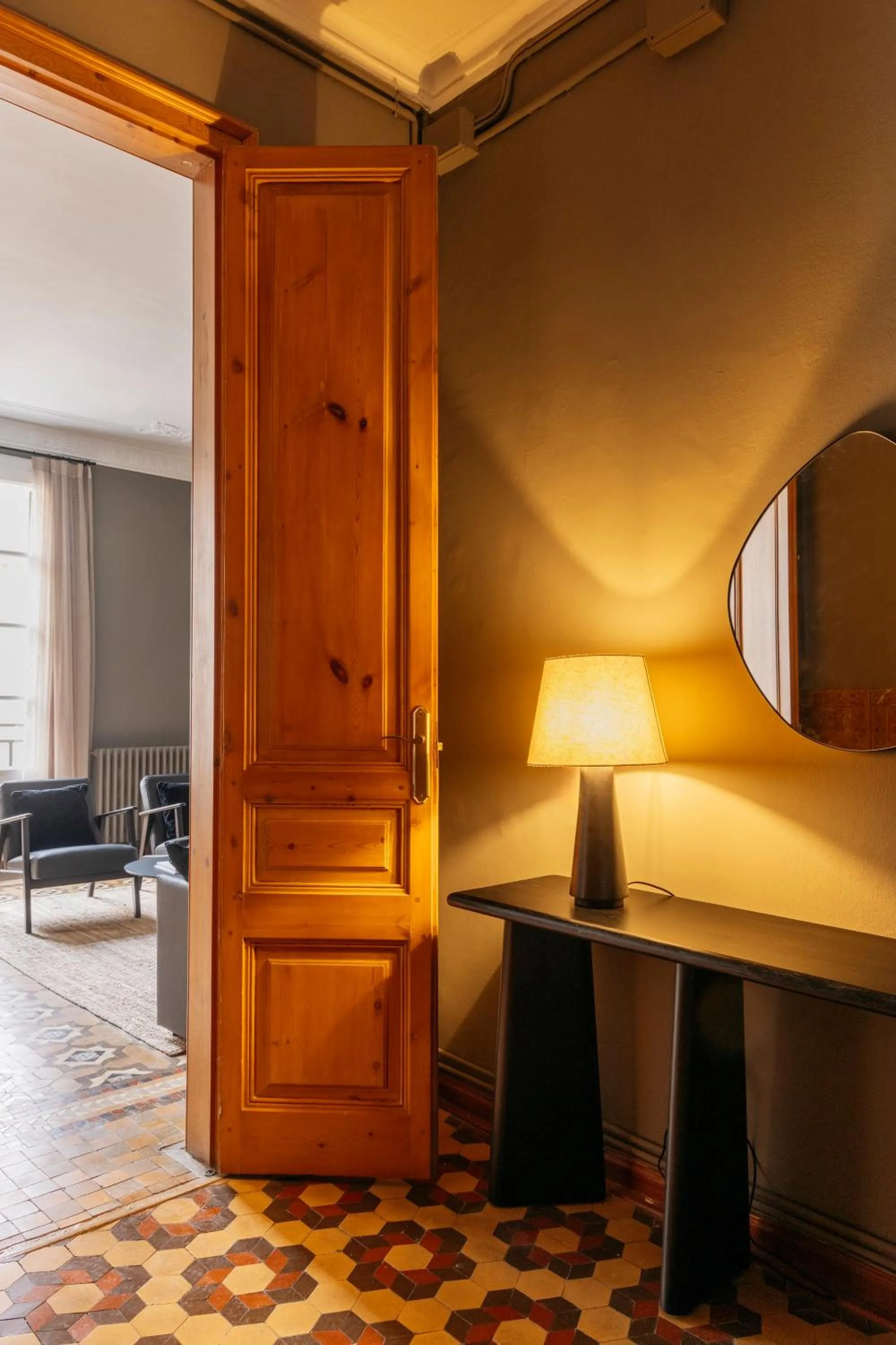 Living room, Bed in Barcelona Apartment Val