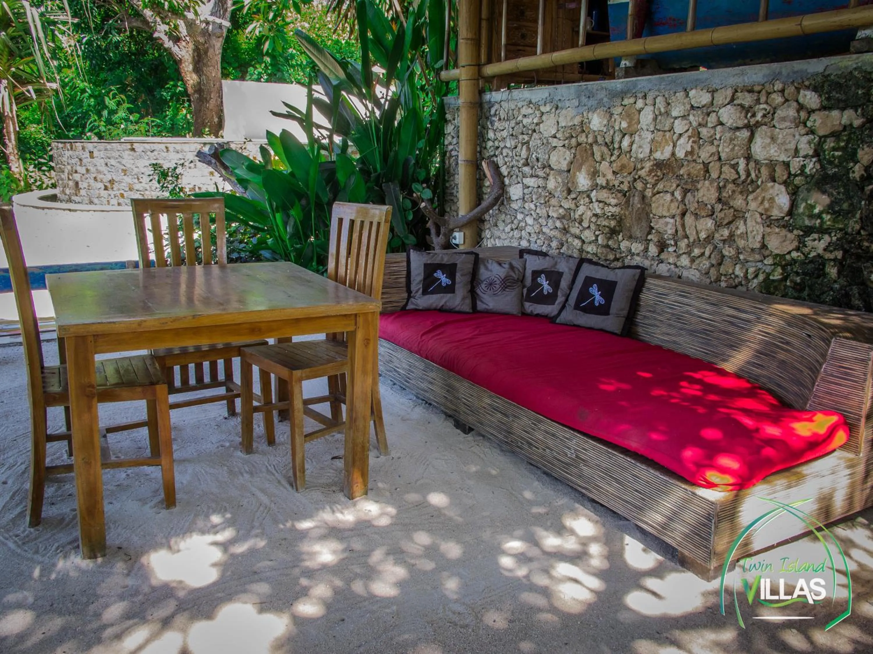 Seating area in Twin Island Villas & Dive Resort