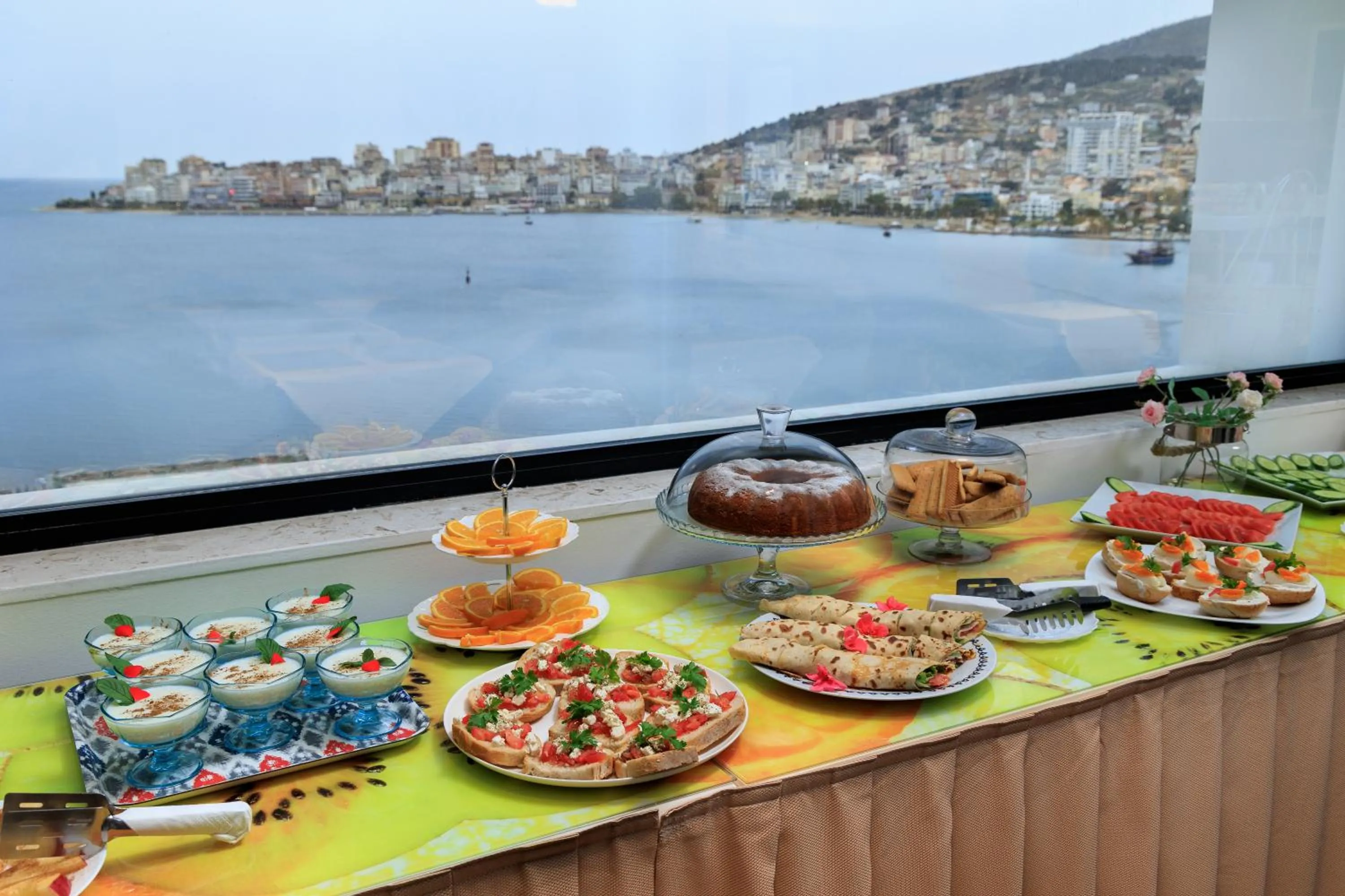 Buffet breakfast in Hotel Brilant Saranda