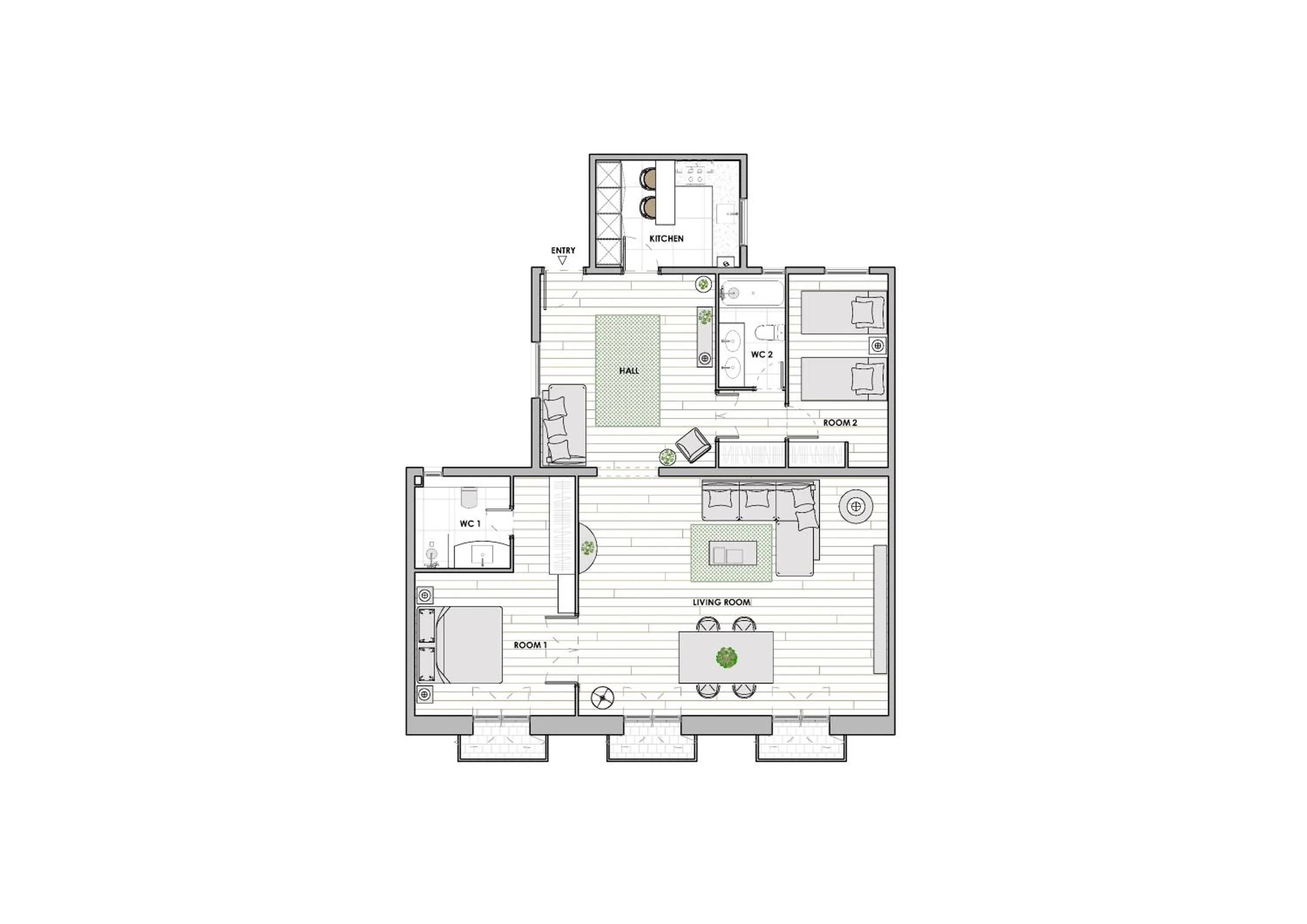 Floor plan in BCN Apartments 41