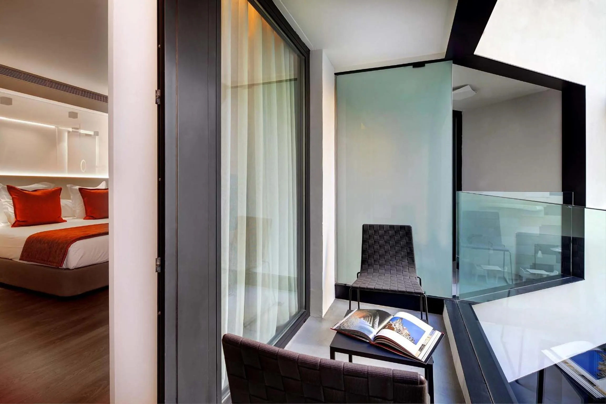 Balcony/Terrace, Bed in Olivia Balmes Hotel
