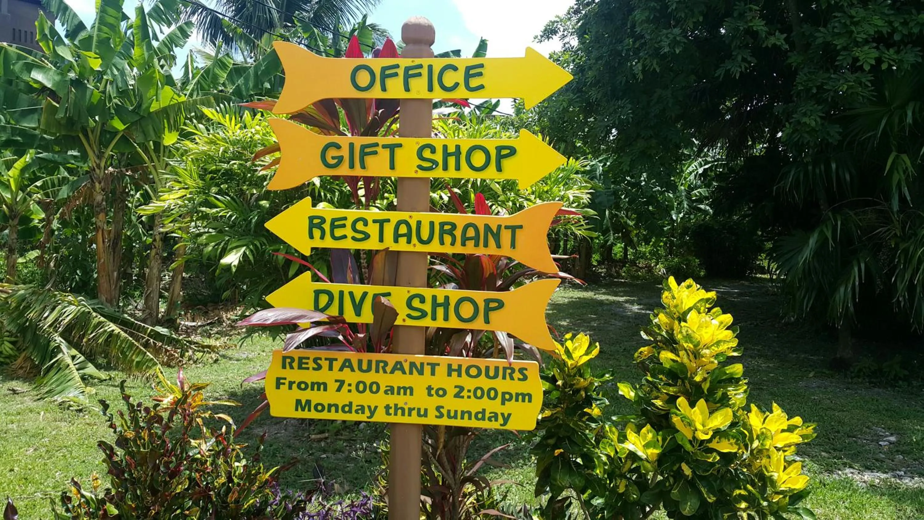 Text overlay in Seagrape Plantation Resort & Dive Center