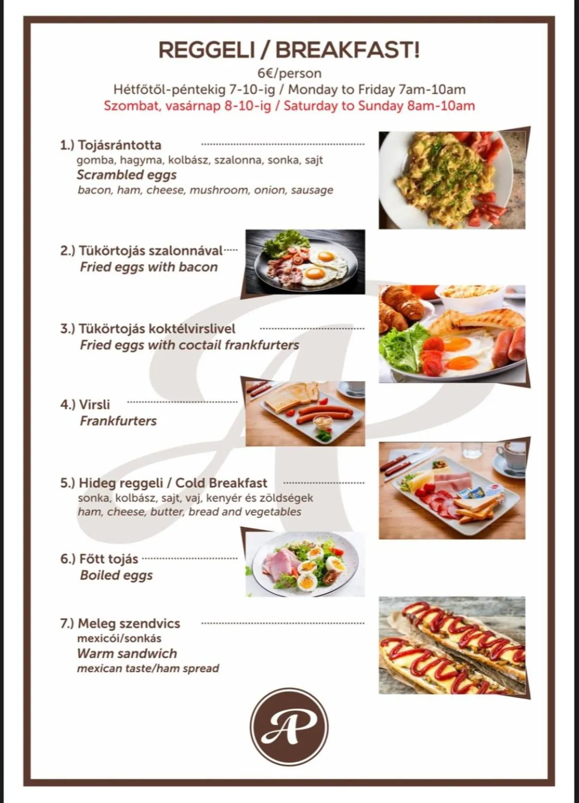 Breakfast in Budapest Airport Almáskert Panzió