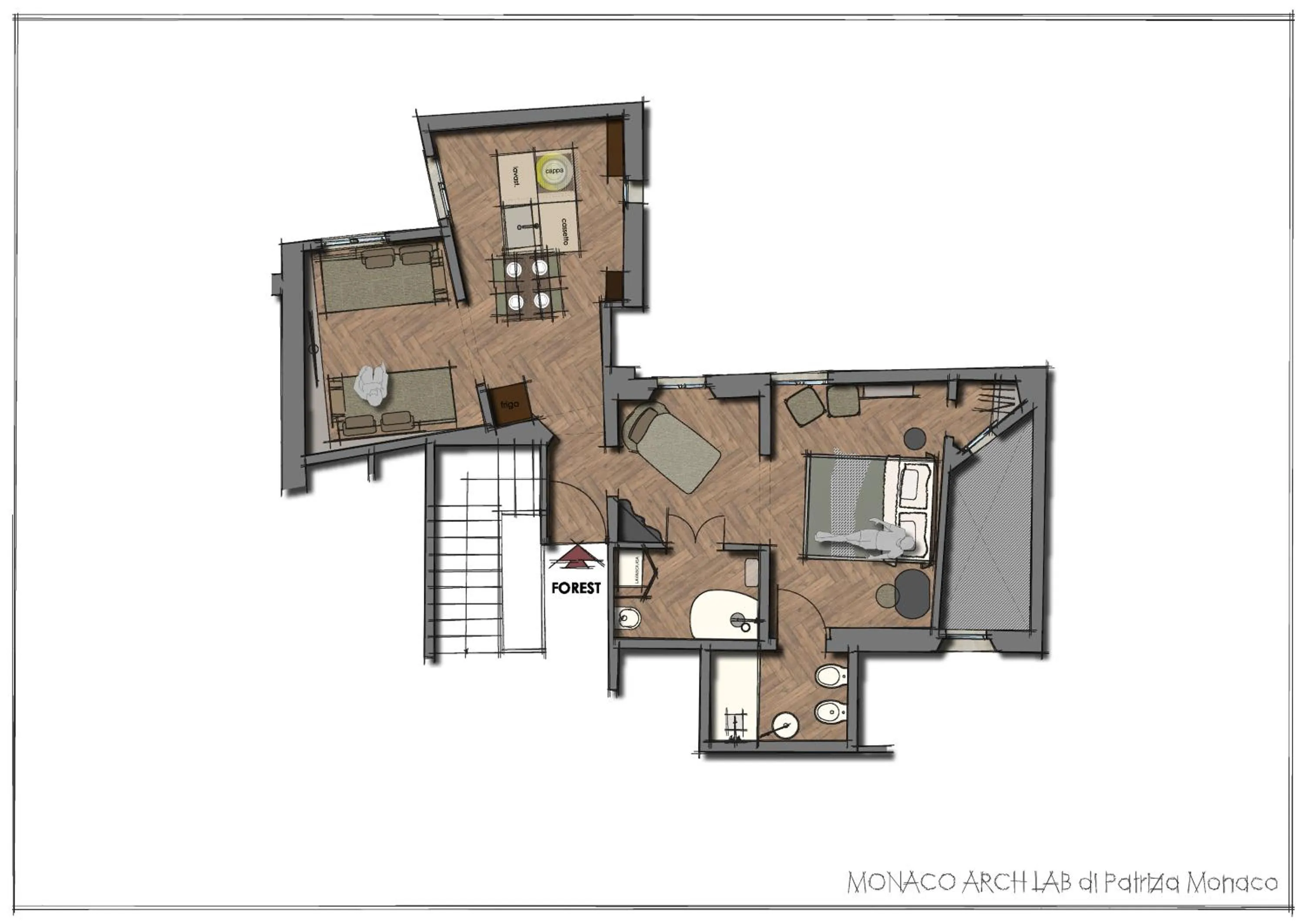 Floor plan in Oltrarno 1881 Apartments