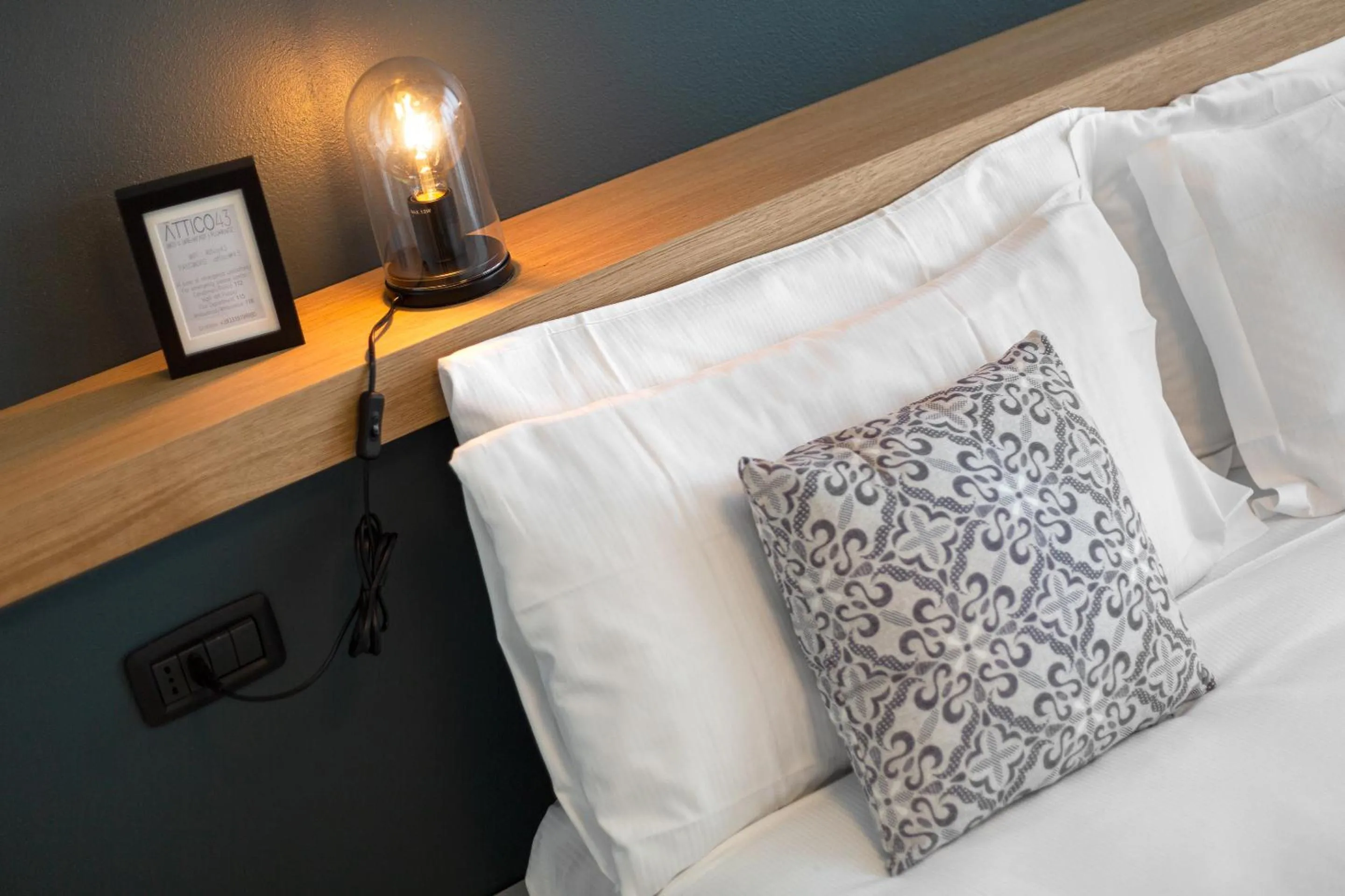 Decorative detail, Bed in Attico43 B&B