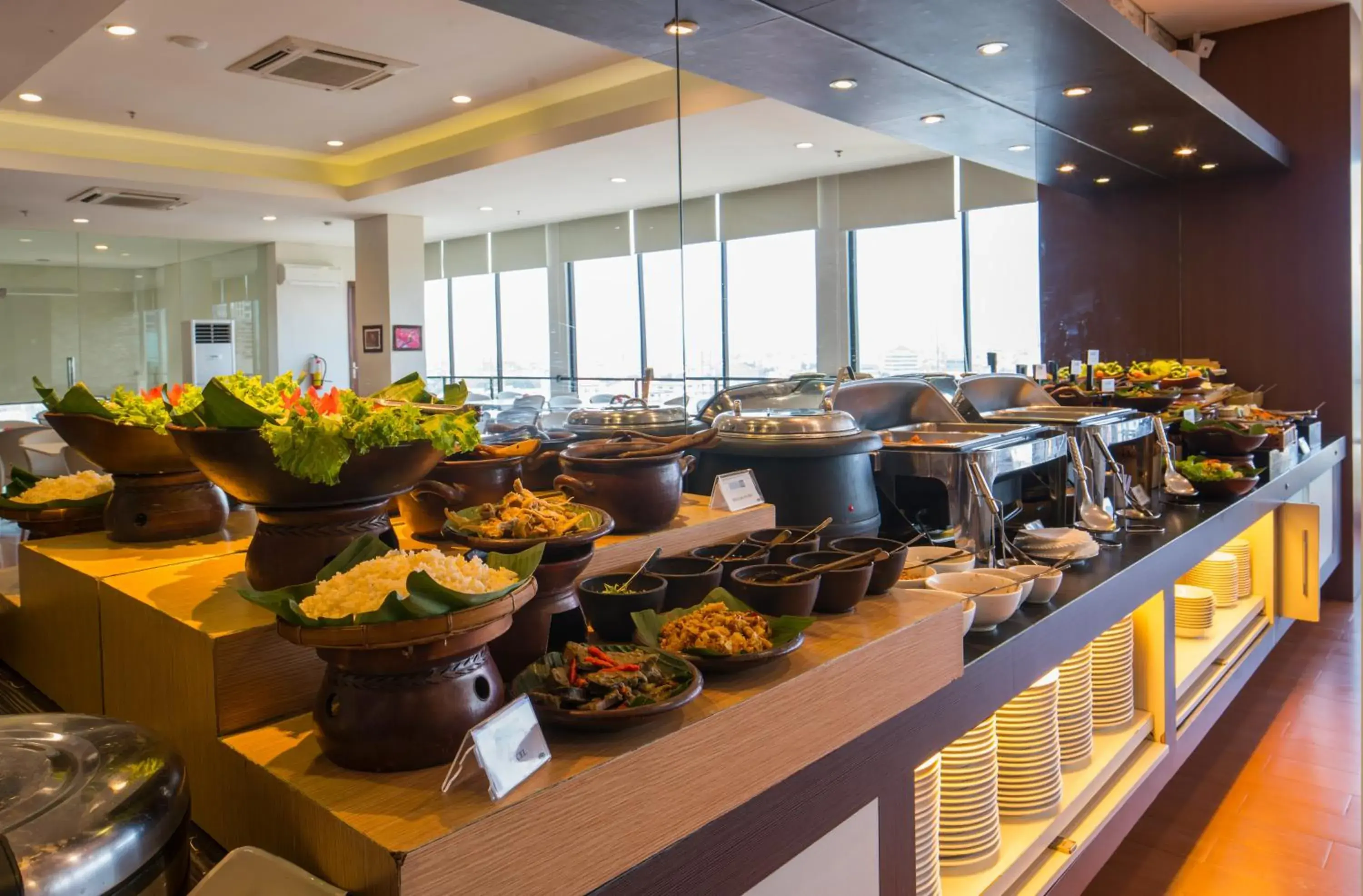 Buffet breakfast in Hotel 88 Embong Malang Tunjungan Surabaya by WH - Breakfast with The Best View on The Highest Floor and Strategic Location in The City Center Buffet breakfast in Hotel 88 Embong Malang Tunjungan Surabaya by WH - Breakfast with The Best View on The Highest Floor and Strategic Location in The City Center