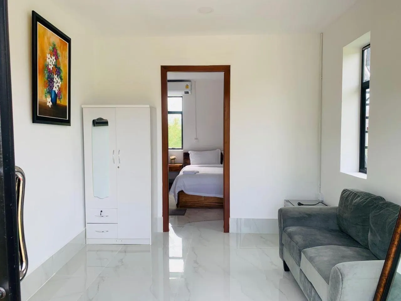 Living room, Bed in Prek Kdat Resort