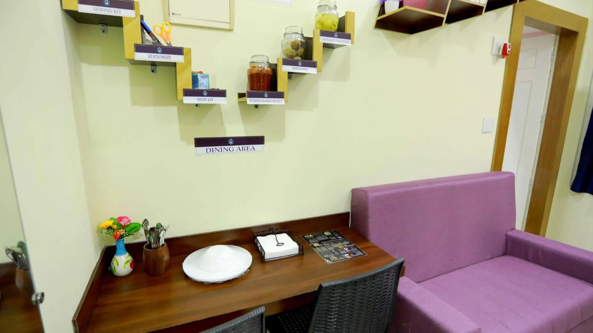 Seating area in Base9 Cochin Airport Hotel