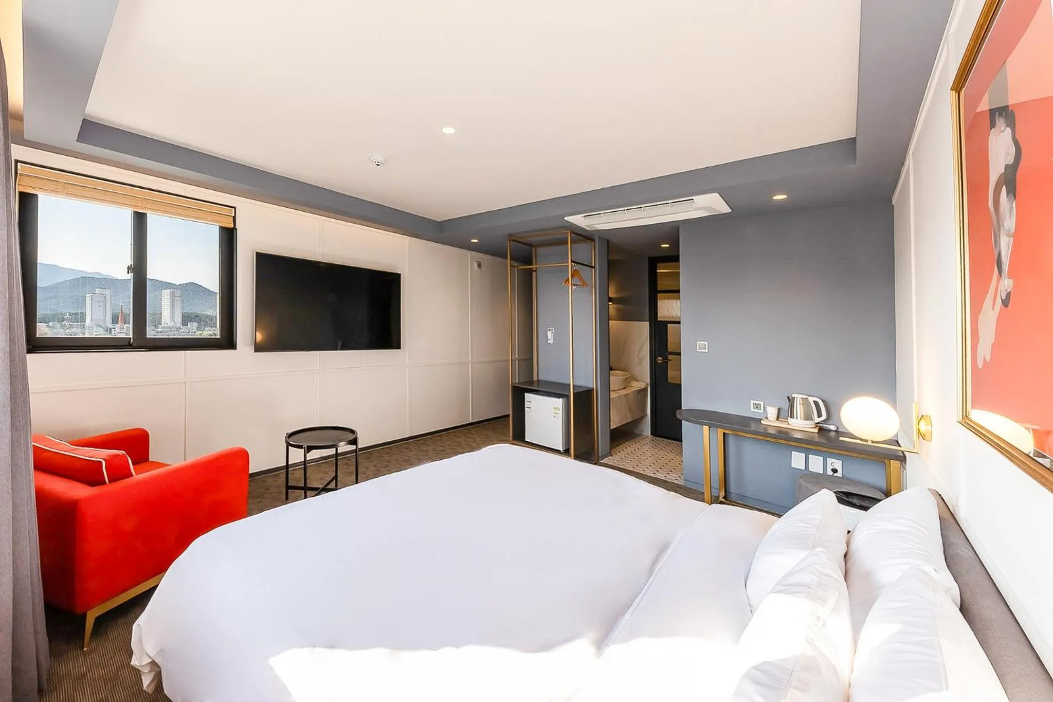 Bed in Brown-Dot Hotel Ulsan-Sincheon
