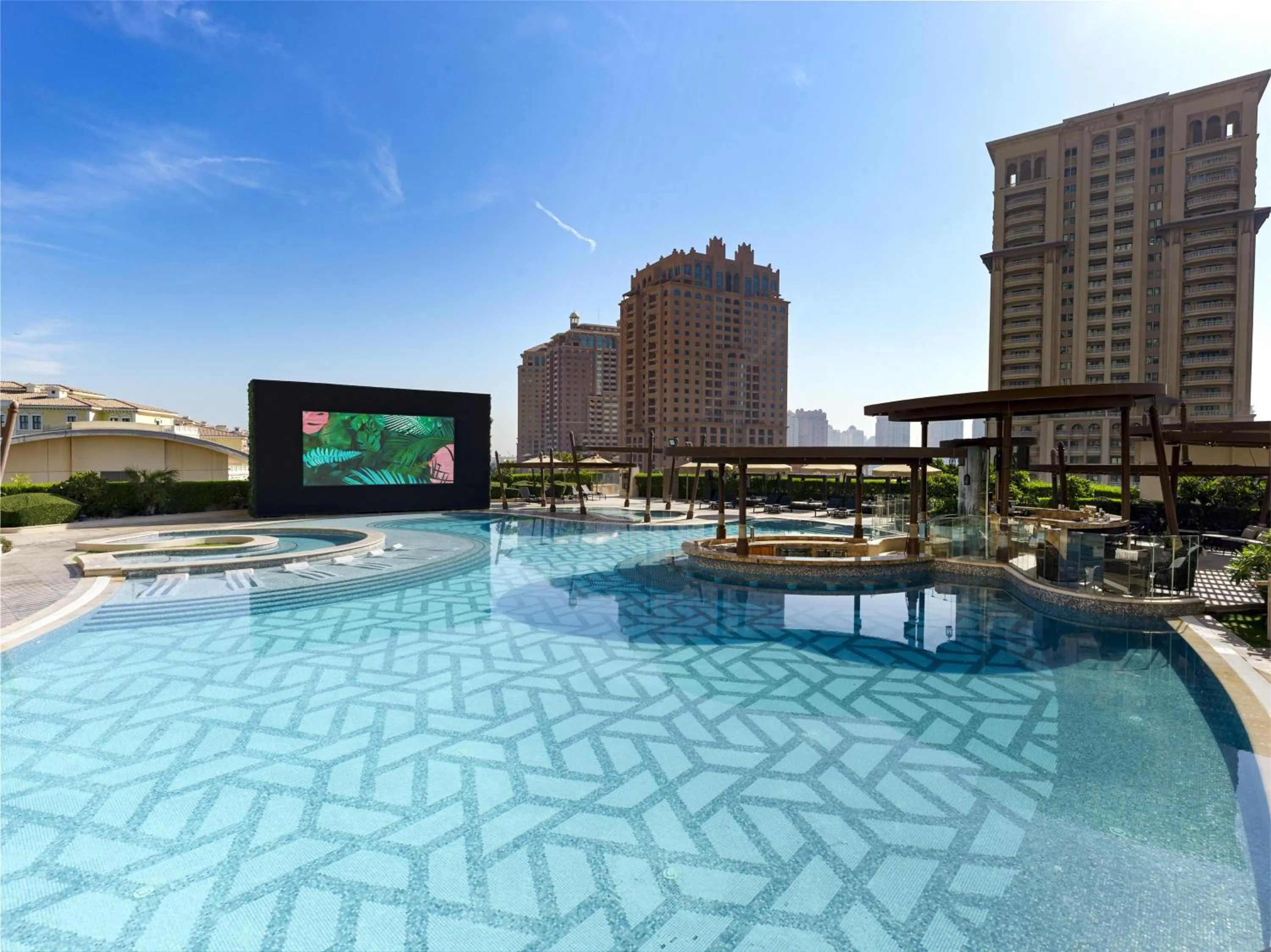 Pool view in Hilton Doha The Pearl