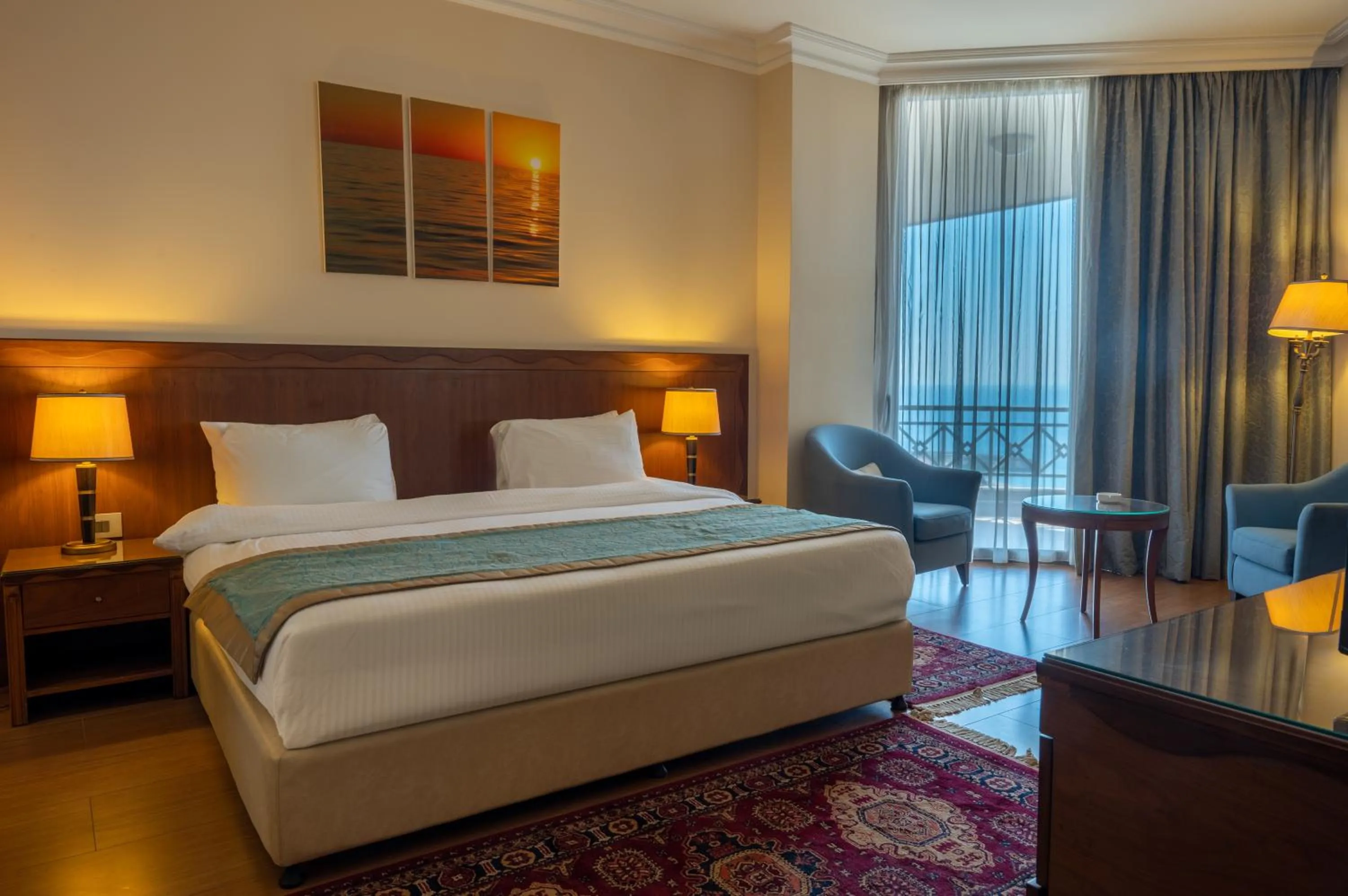 Bed in Jiyeh Marina Resort Hotel & Chalets