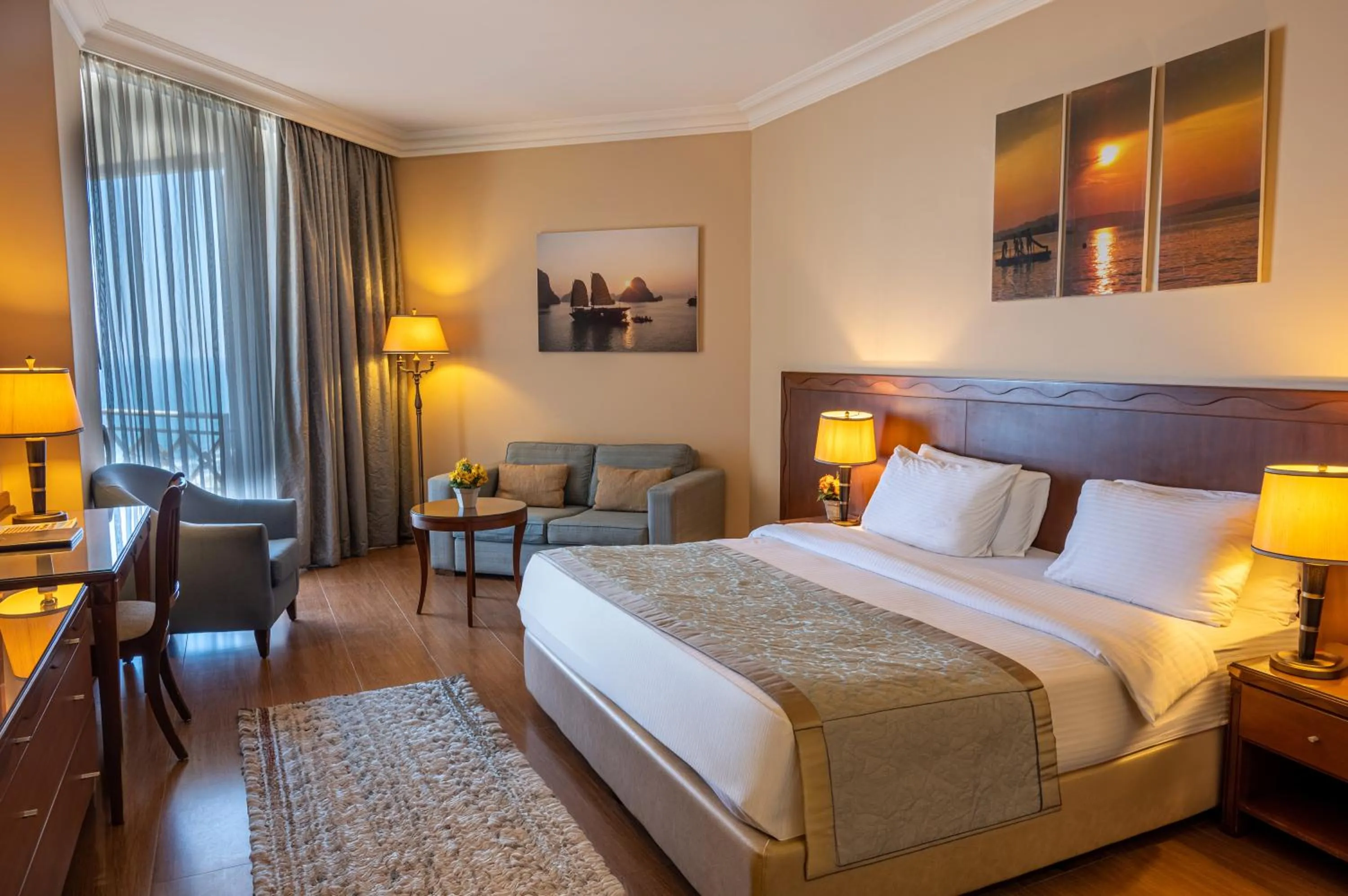 Bed in Jiyeh Marina Resort Hotel & Chalets