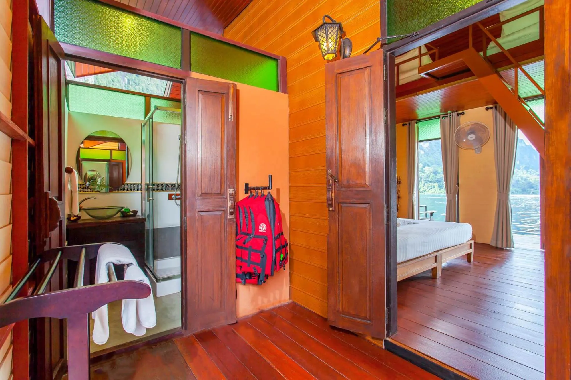 Bathroom, Bed in Panvaree Resort