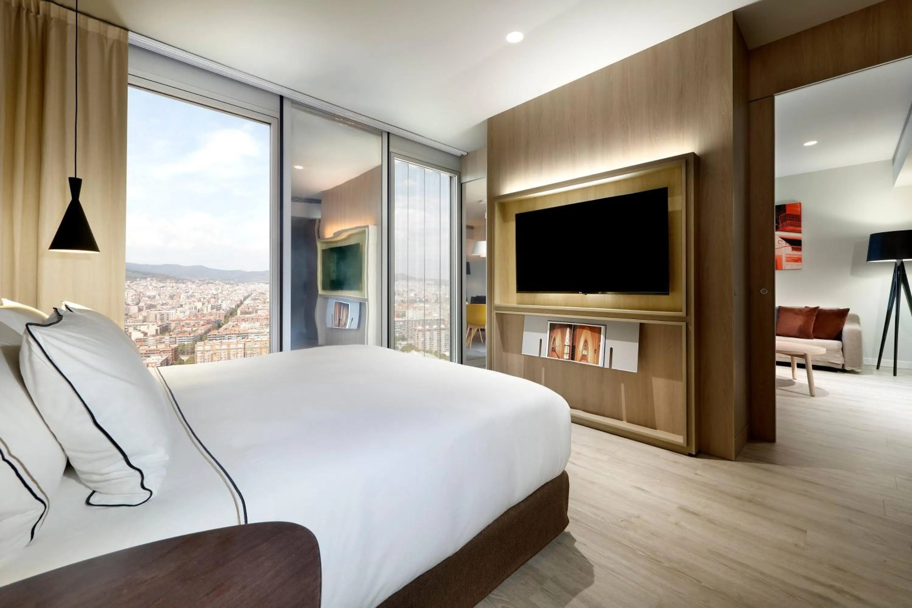 Bed in The Level at Meliá Barcelona Sky