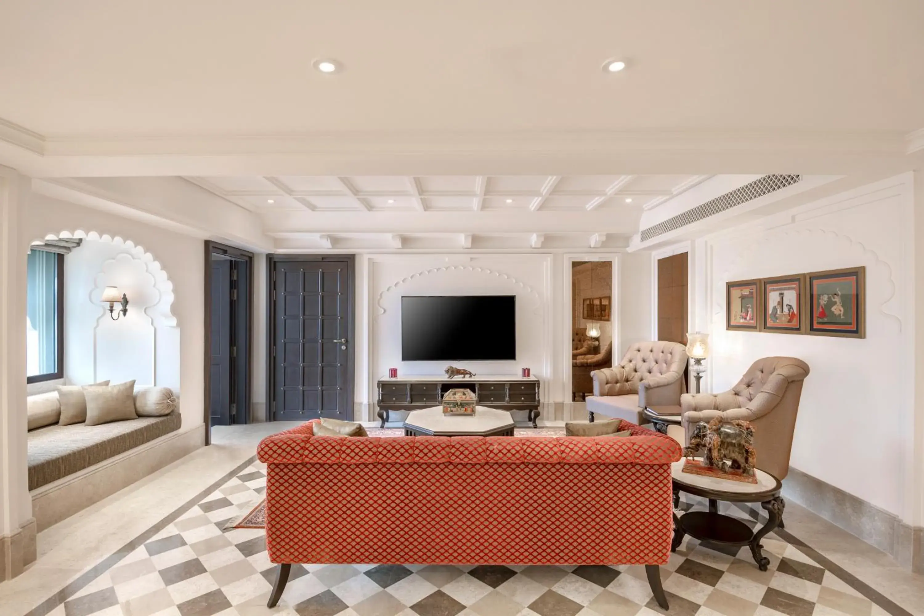 Living room in Aurika, Udaipur - Luxury by Lemon Tree Hotels Living room in Aurika, Udaipur - Luxury by Lemon Tree Hotels