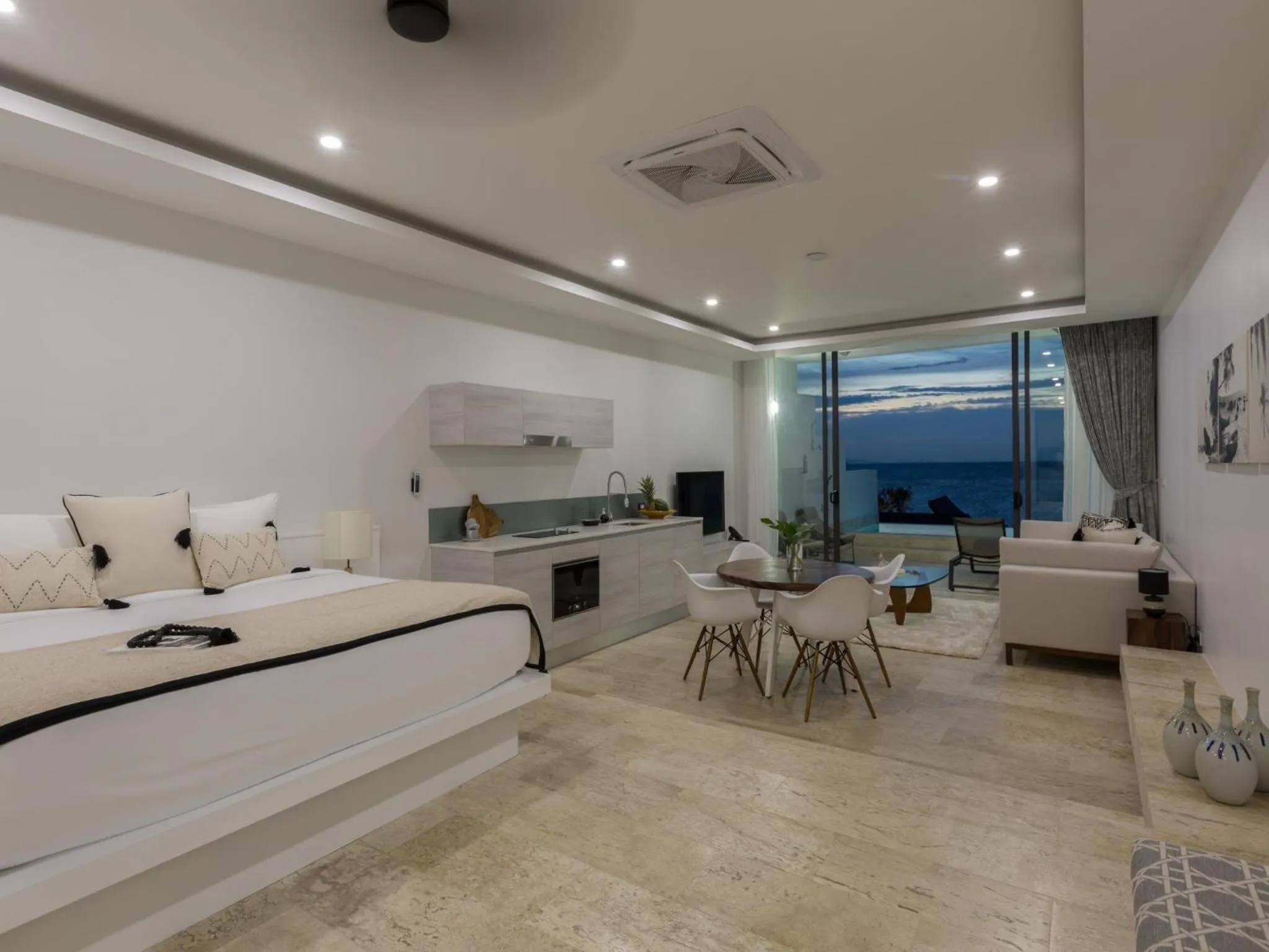 Living room, Bed in Skye Beach Koh Samui