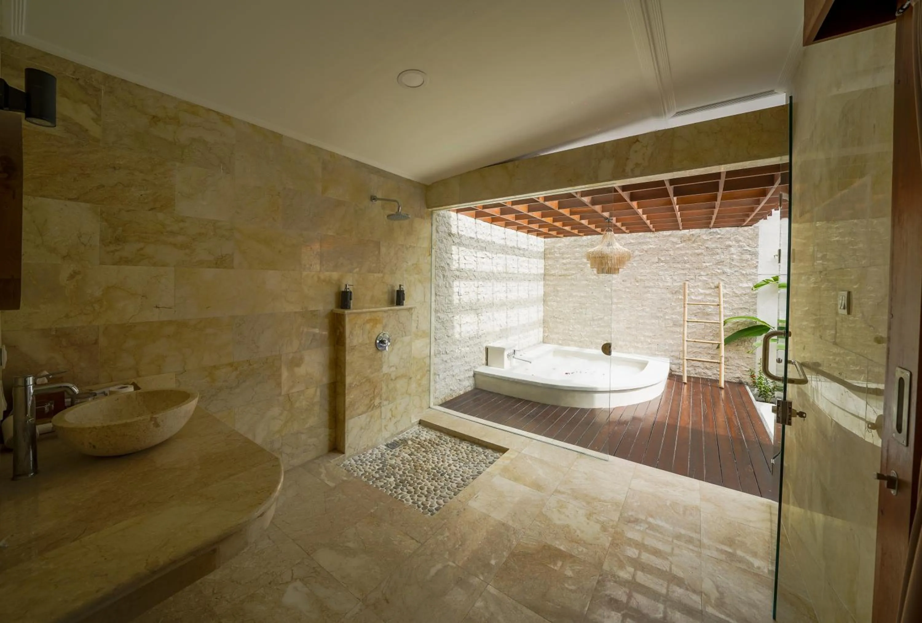 Shower in Three Brothers Bali Legian Bungalows & Villas