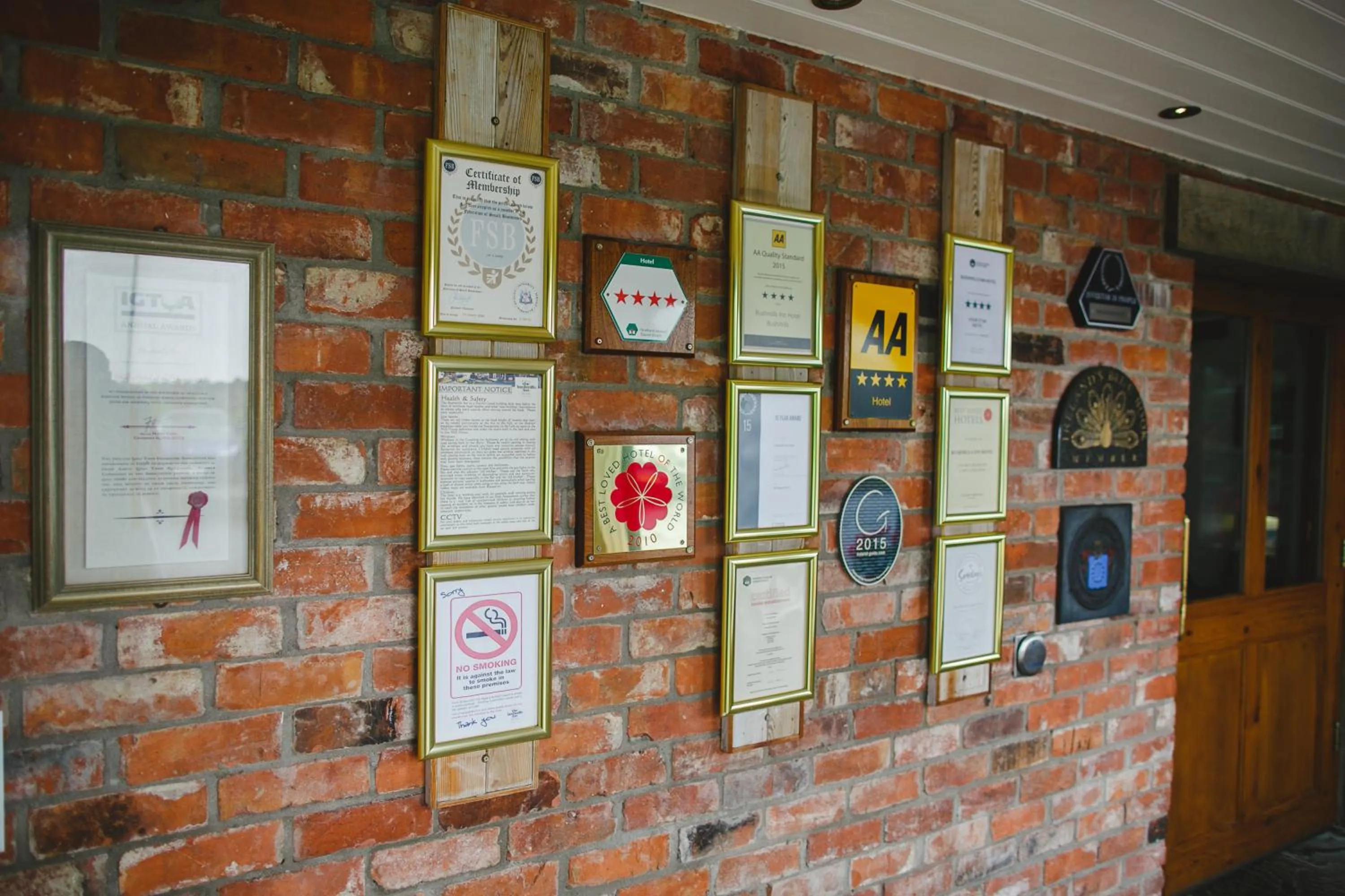 Certificate/Award in Bushmills Inn Hotel & Restaurant