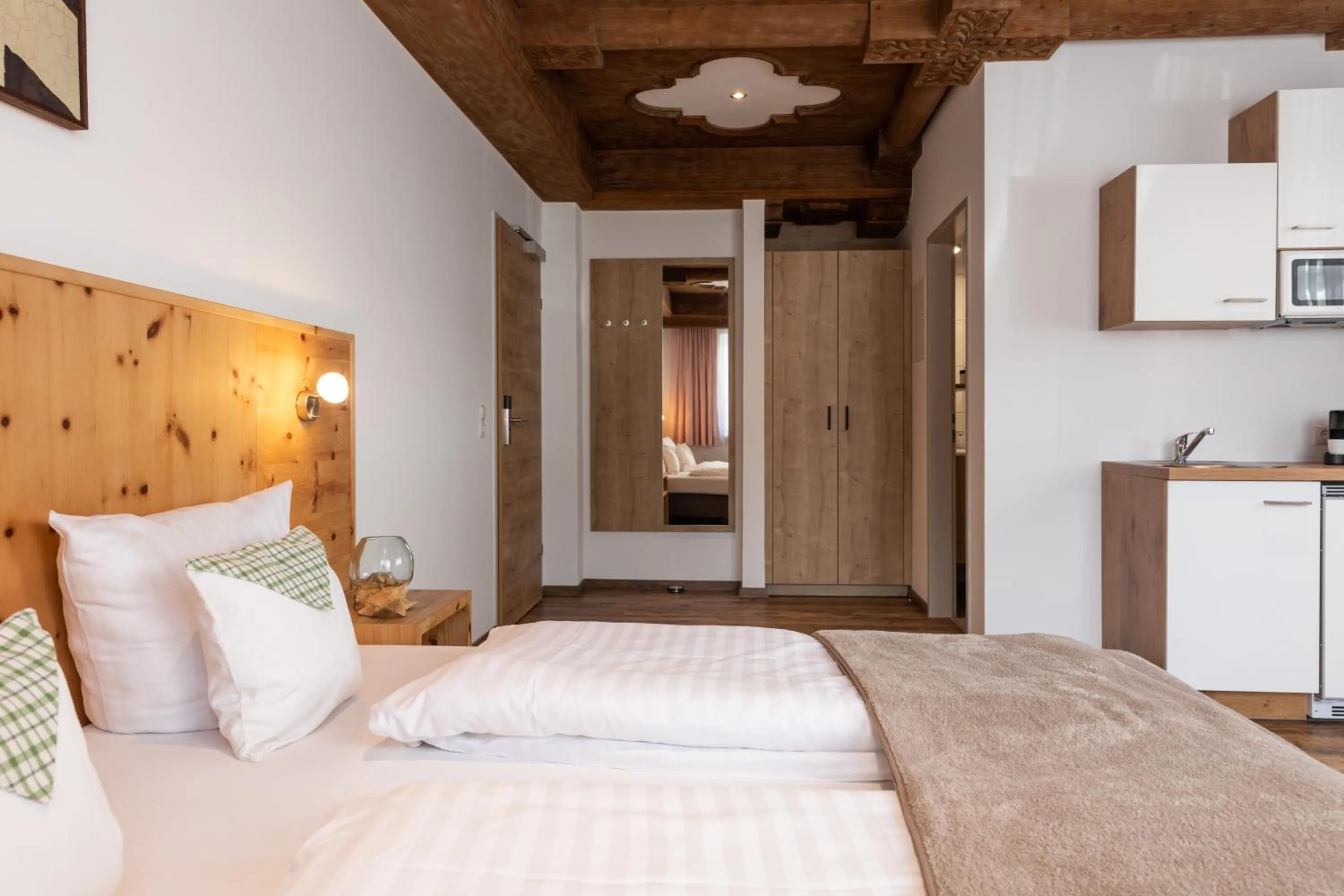 Facade/entrance, Bed in Pitztal Living Apartments