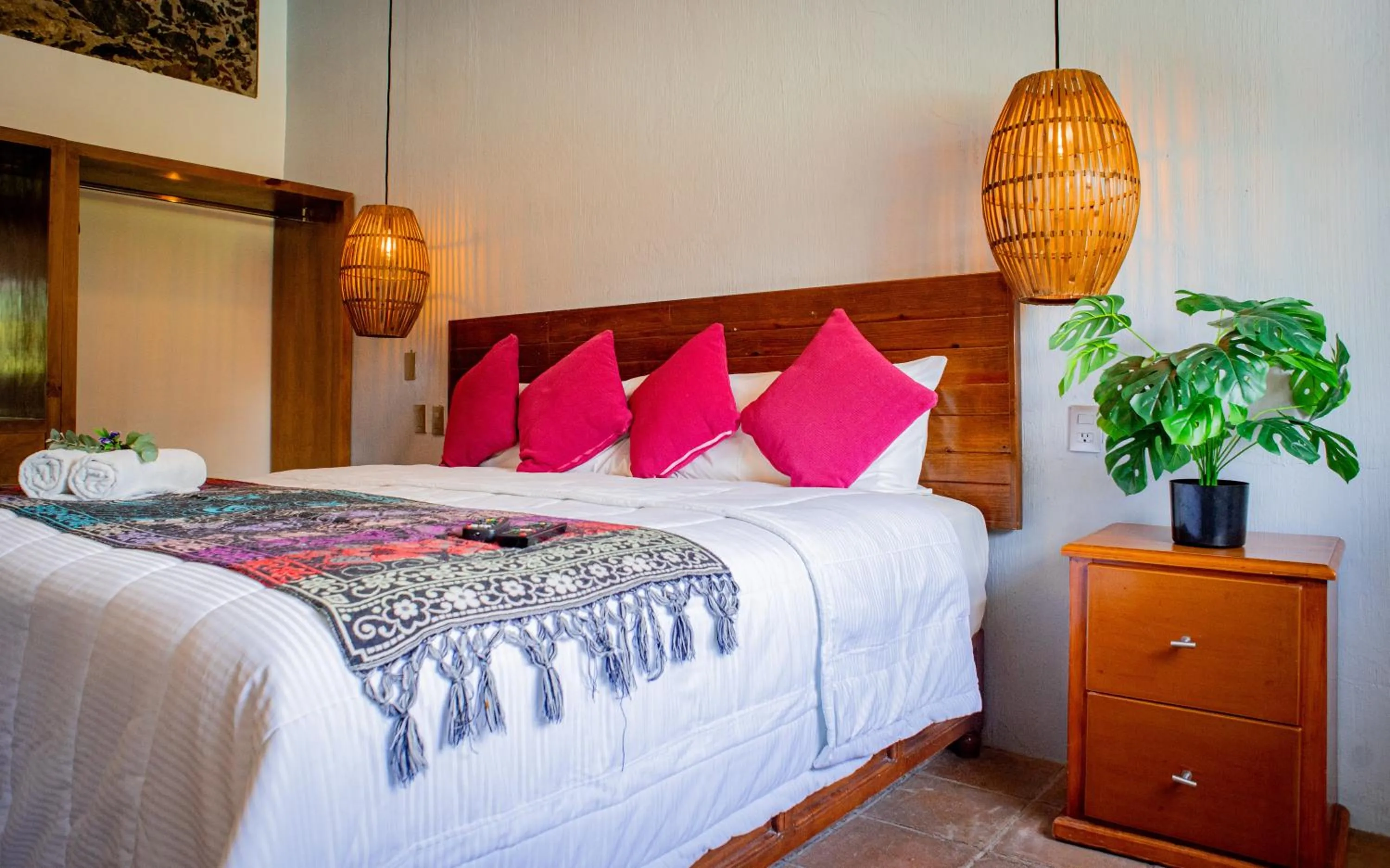 Bed in HOTEL EX HACIENDA EL MOLINO