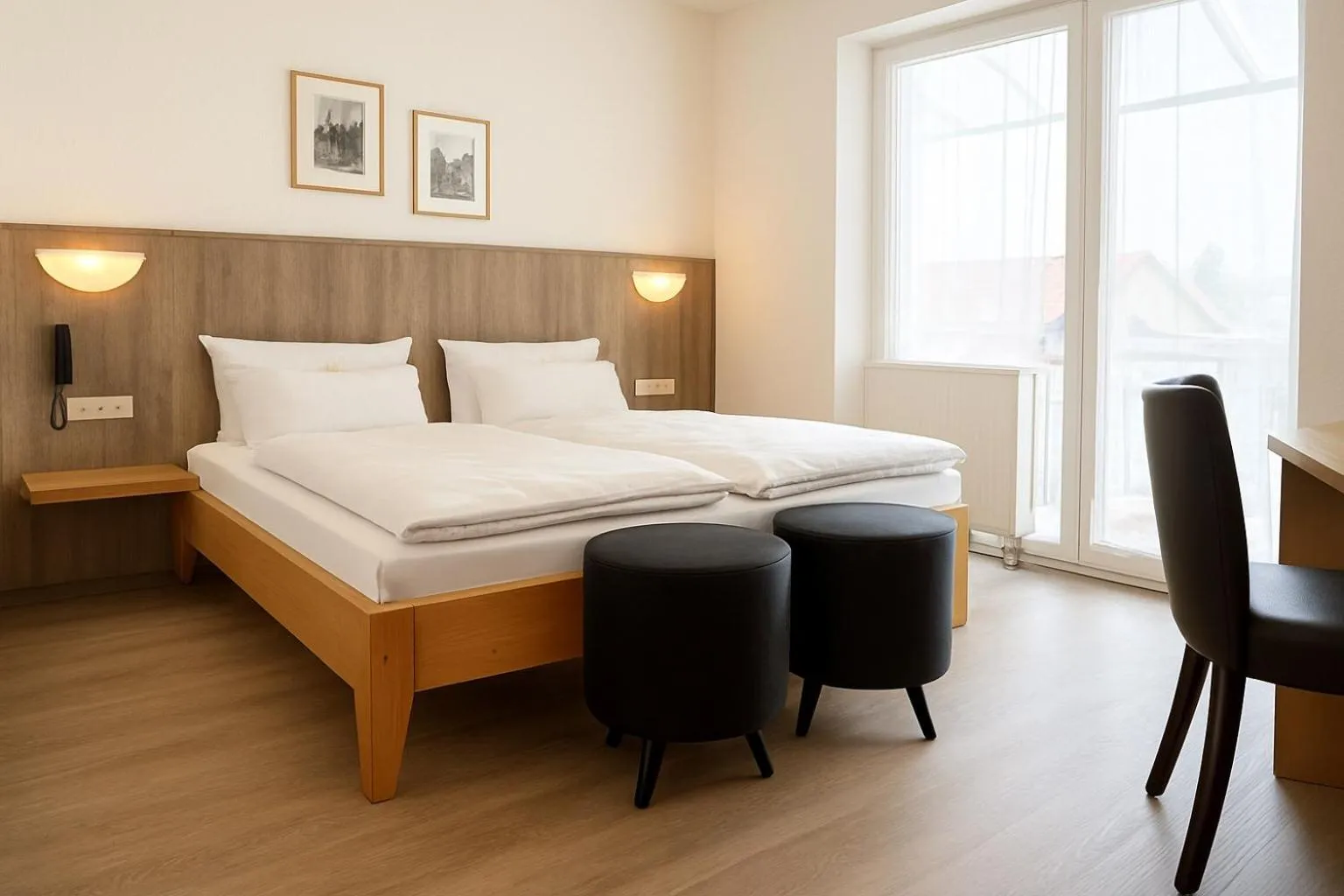 Bed in Hotel Orthwein -kostenfreie Parkplätze-