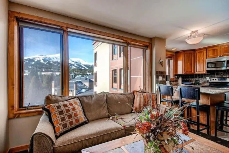 Living room in 1 Bedroom Ski In, Ski Out Mountain Vacation Rental Located Next To Historic Main Street In Downtown Breckenridge