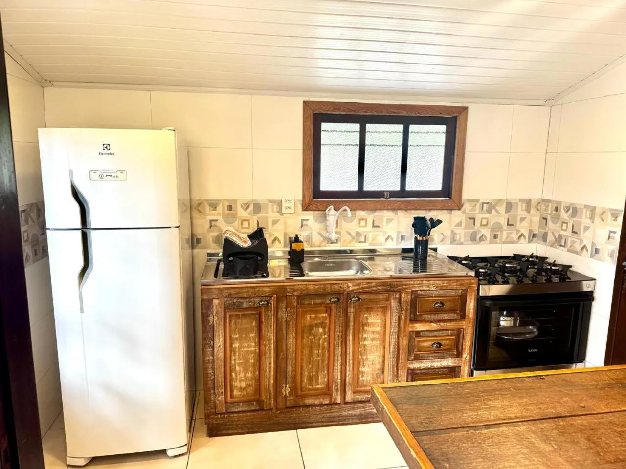 Kitchen or kitchenette in Pousada Lagoa Encantada