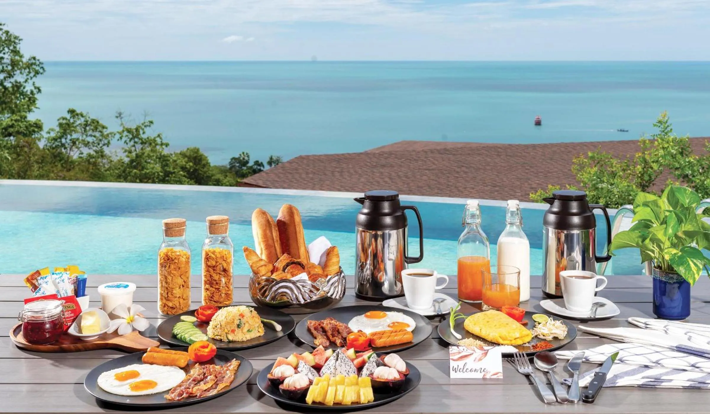 Breakfast in Eranda Pool Spa Villa, Chaweng Koh Samui