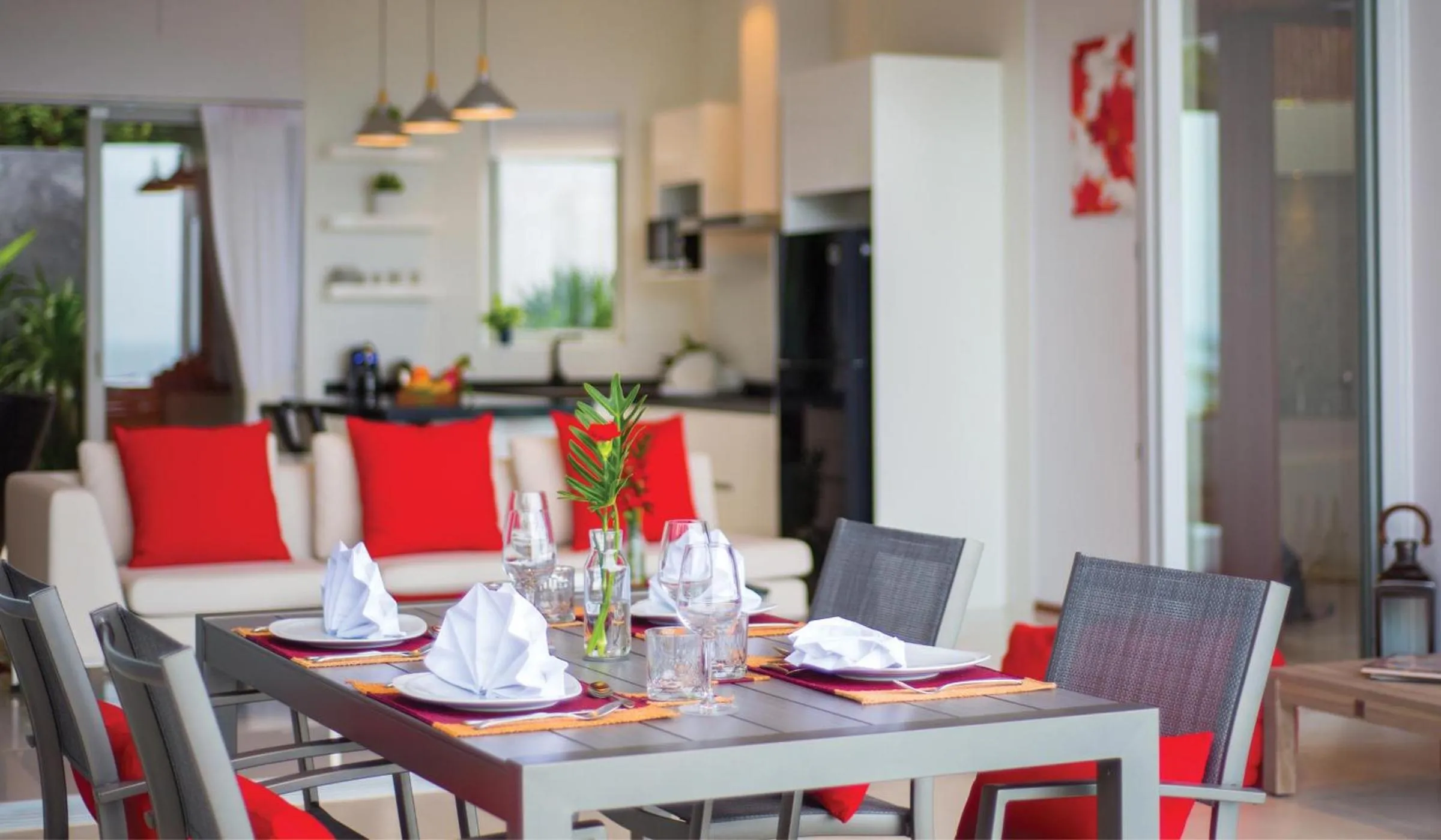 Kitchen or kitchenette in Eranda Pool Spa Villa, Chaweng Koh Samui